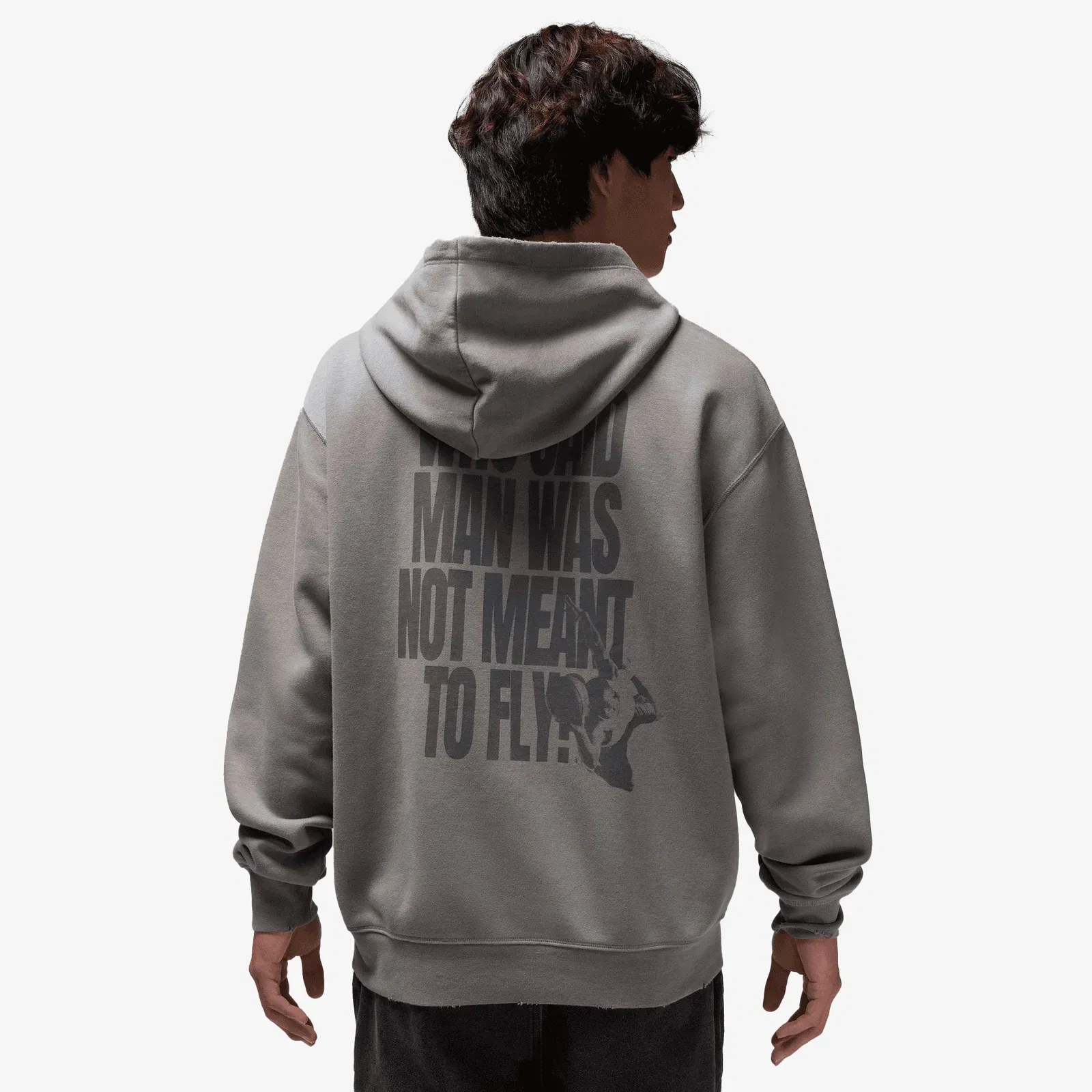 JORDAN BROOKLYN FLEECE PULLOVER HOODIE { FLAT PEWTER/GYM RED