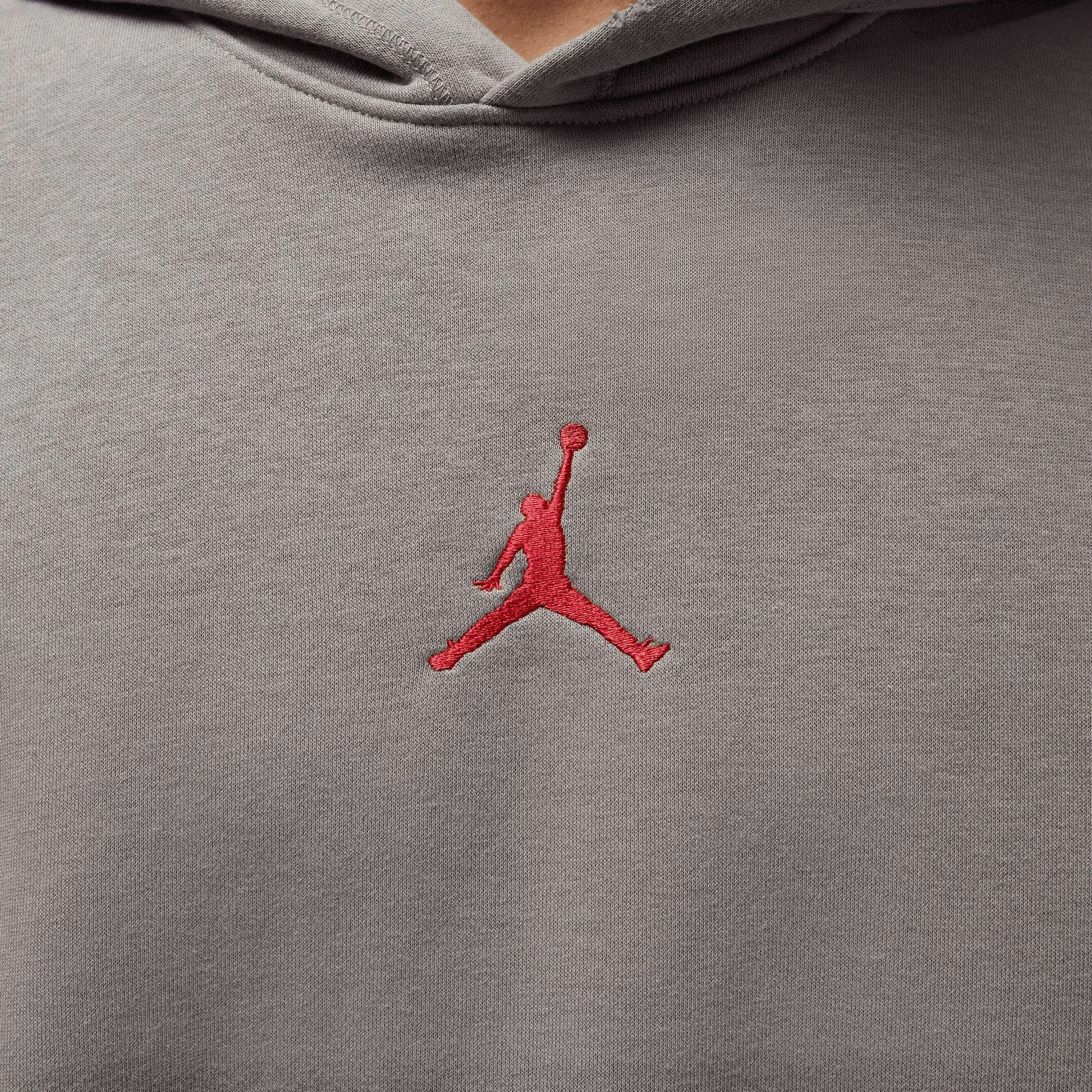 JORDAN BROOKLYN FLEECE PULLOVER HOODIE { FLAT PEWTER/GYM RED
