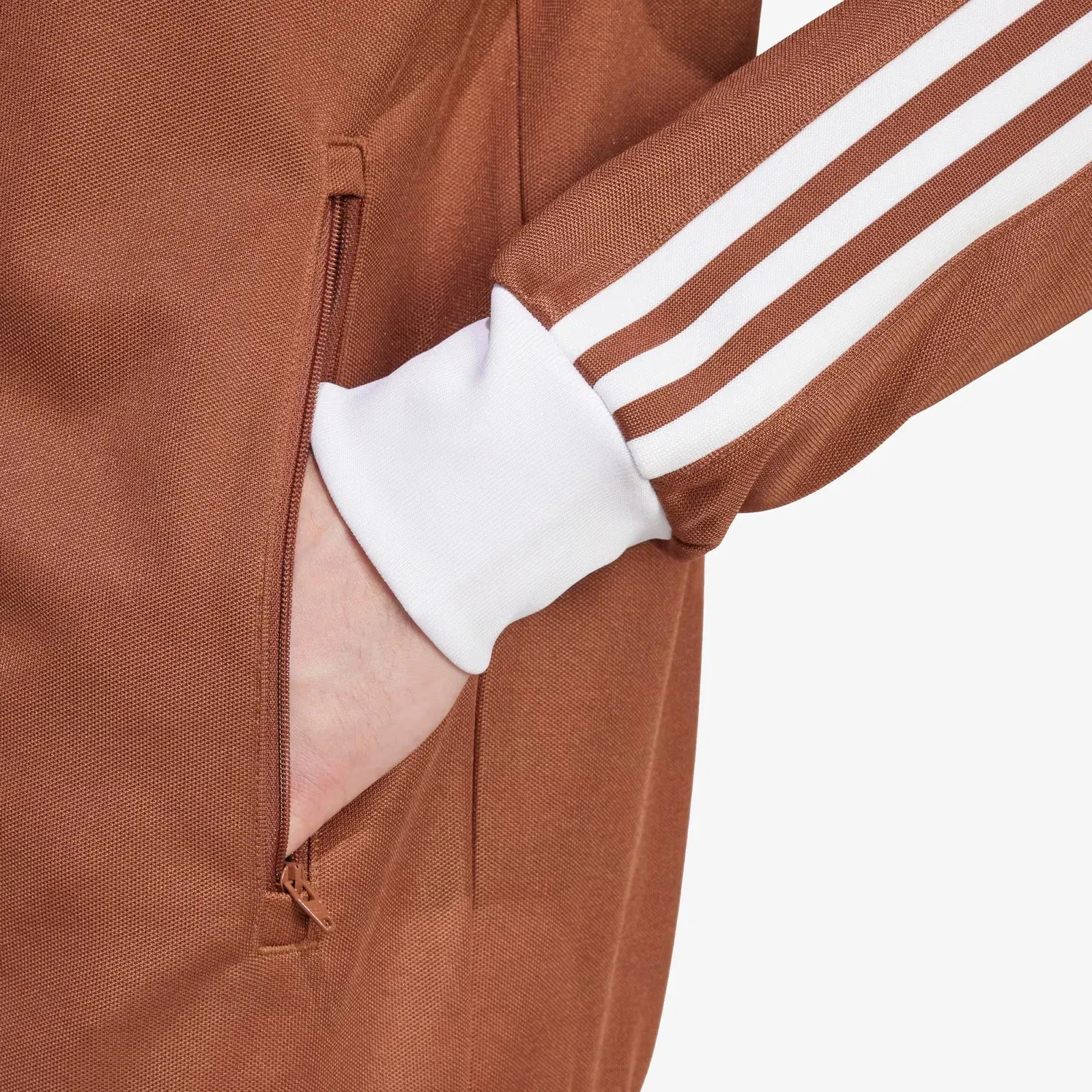 ADIDAS ORIGINALS ADICOLOR CLASSICS BECKENBAUER TRACK TOP { PRELOVED BROWN