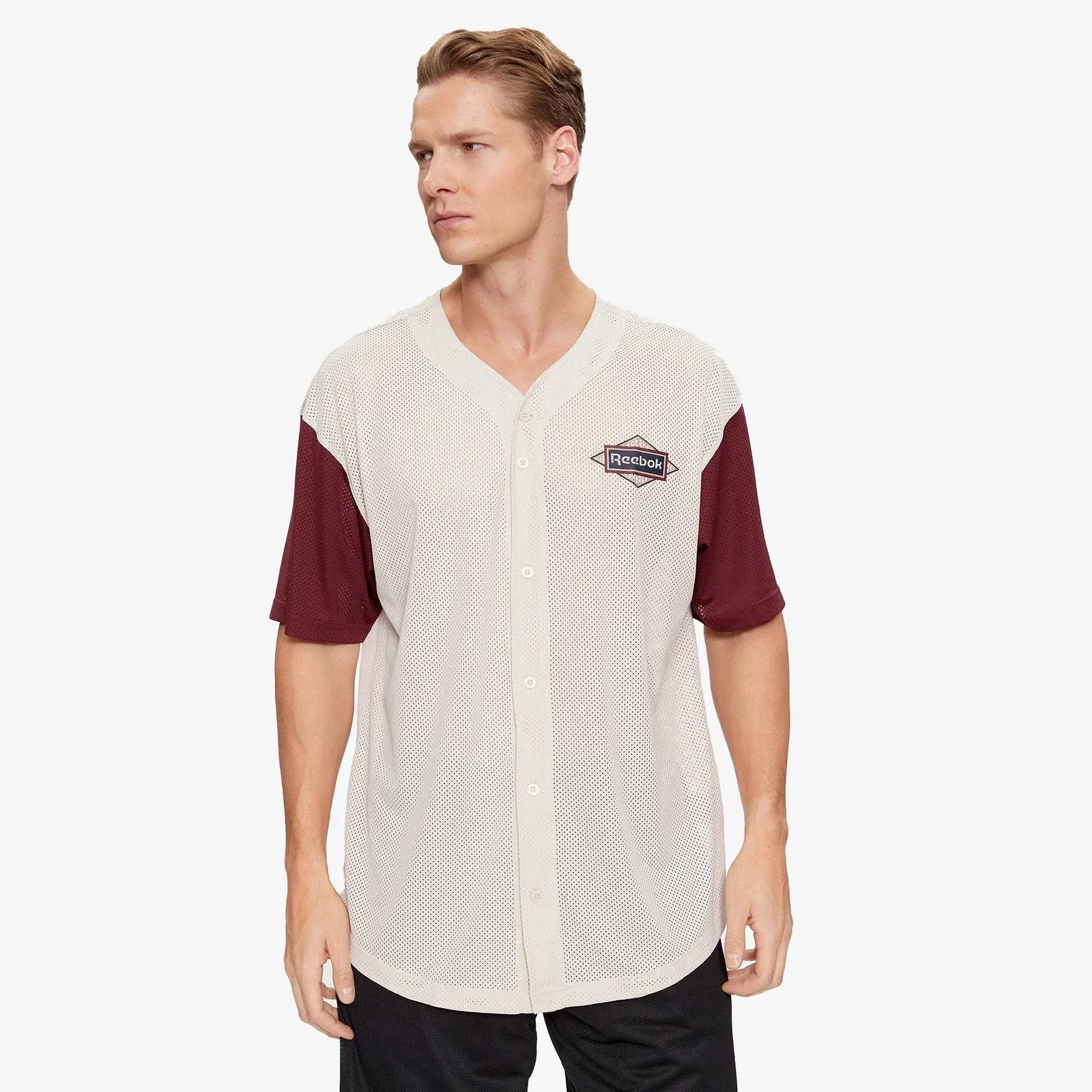 Reebok SPORTING GOODS BASEBALL JERSEY { STUCCO