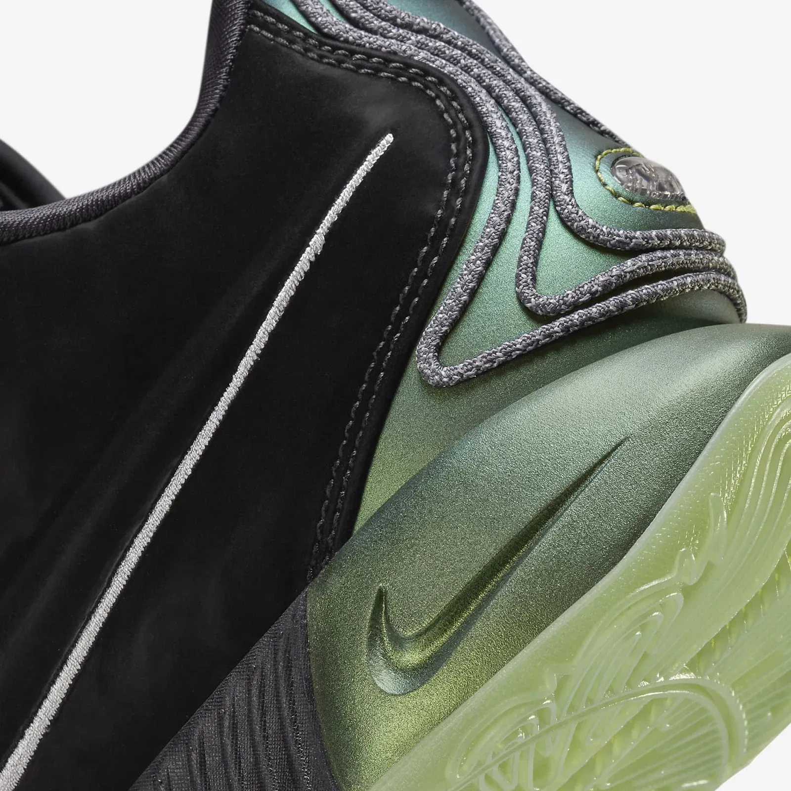 Nike LEBRON XXI "TAHITIAN" EP { BLACK/MTLC PEWTER-IRON GREY-OIL GREEN