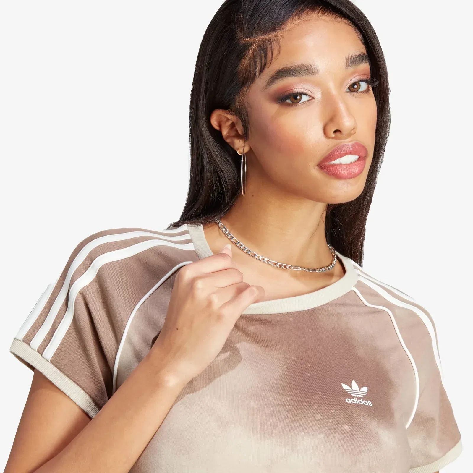 Adidas Originals COLOUR FADE 3-STRIPES TEE { WONDER BEIGE/MULTICOLOR