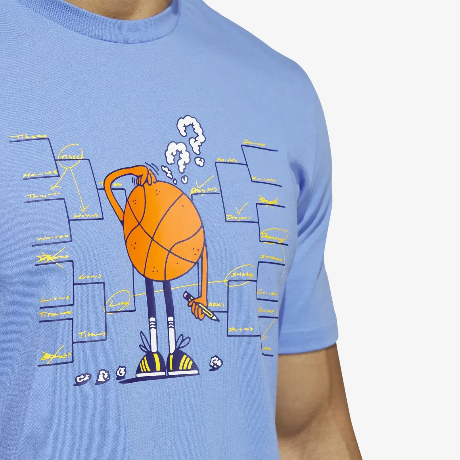 Adidas Originals LIL STRIPE BRACKET GRAPHIC SHORT SLEEVE BASKETBALL T-Shirt { BLUE FUSION