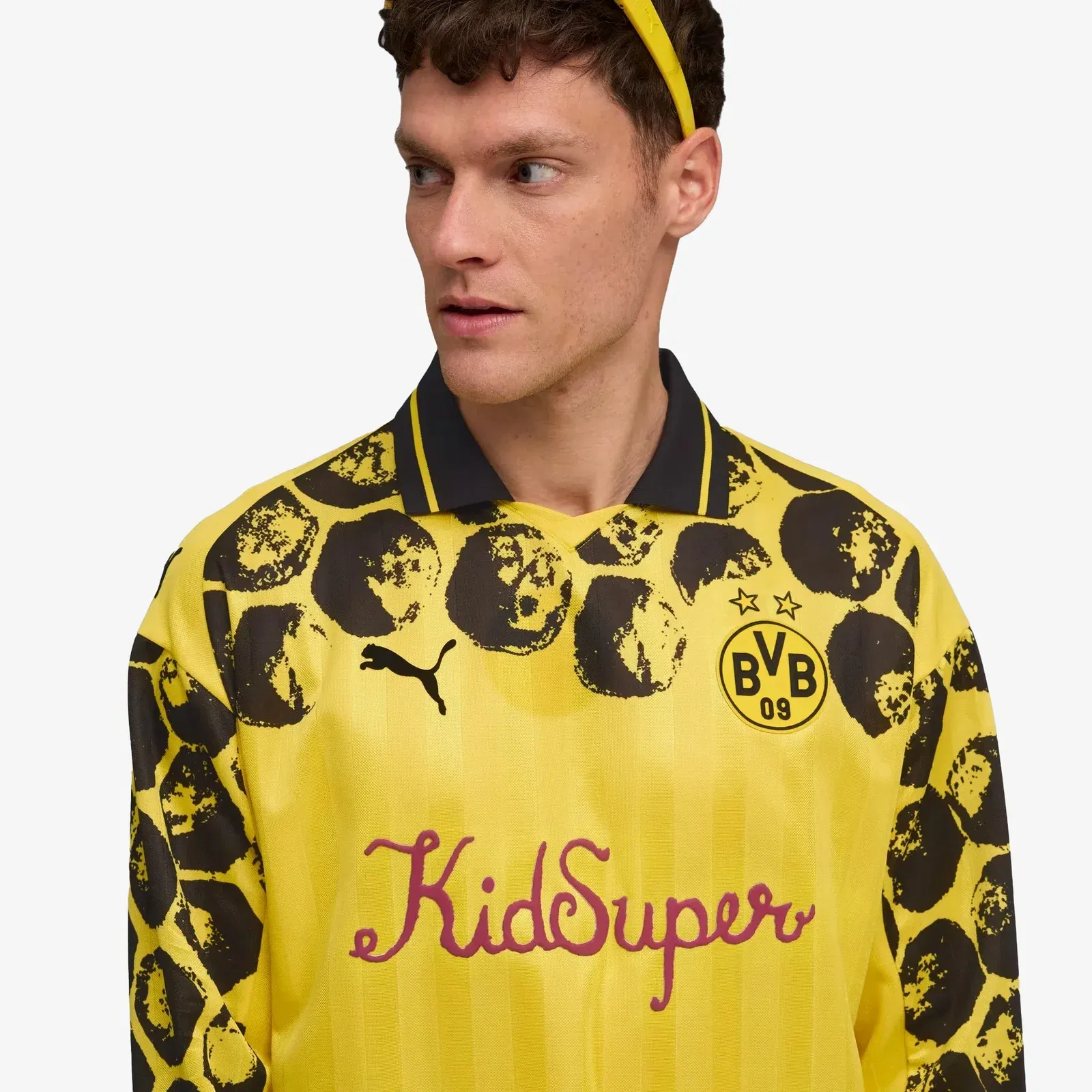PUMA KIDSUPER x BORUSSIA DORTMUND RETRO SHIRT { FASTER YELLOW-PUMA BLACK