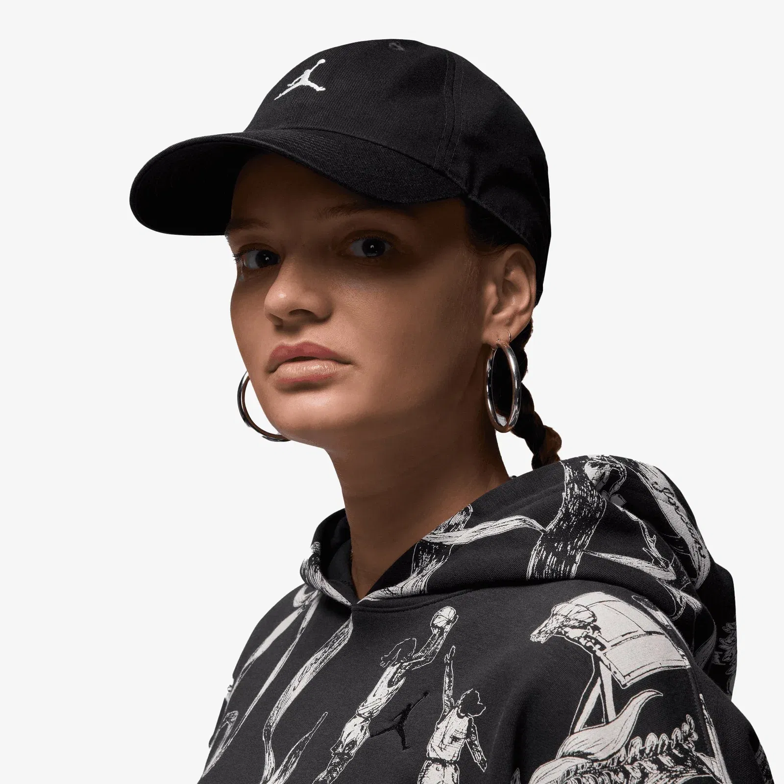 Jordan UNSTRUCTURED CURVED-BILL HAT { BLACK