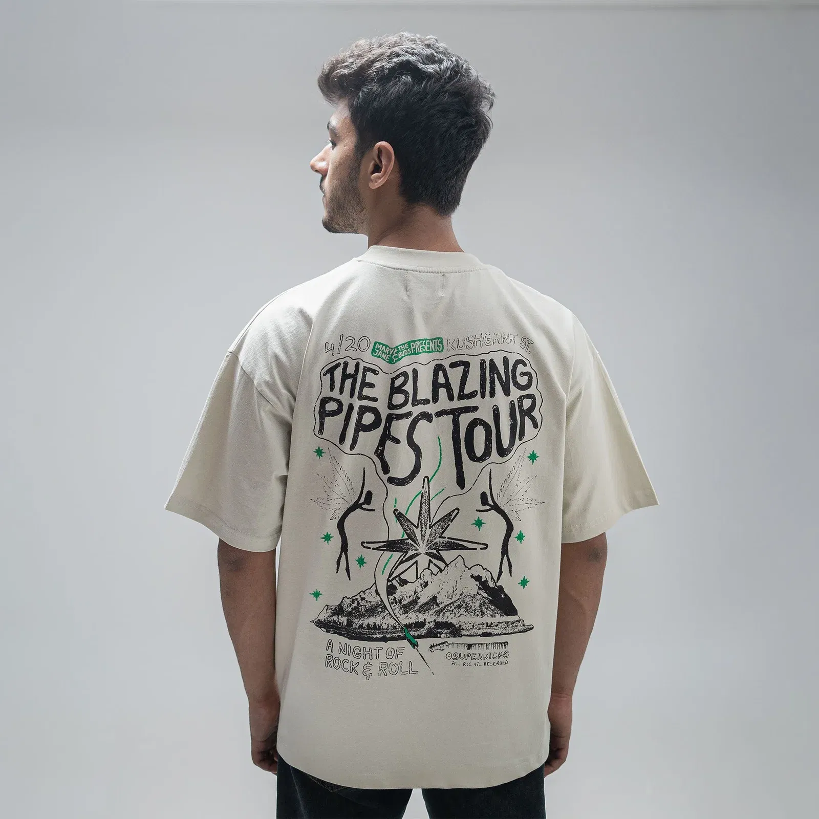 Superkicks MJ & THE BUDS 'CONCERT T-Shirt { SMOKE GREEN