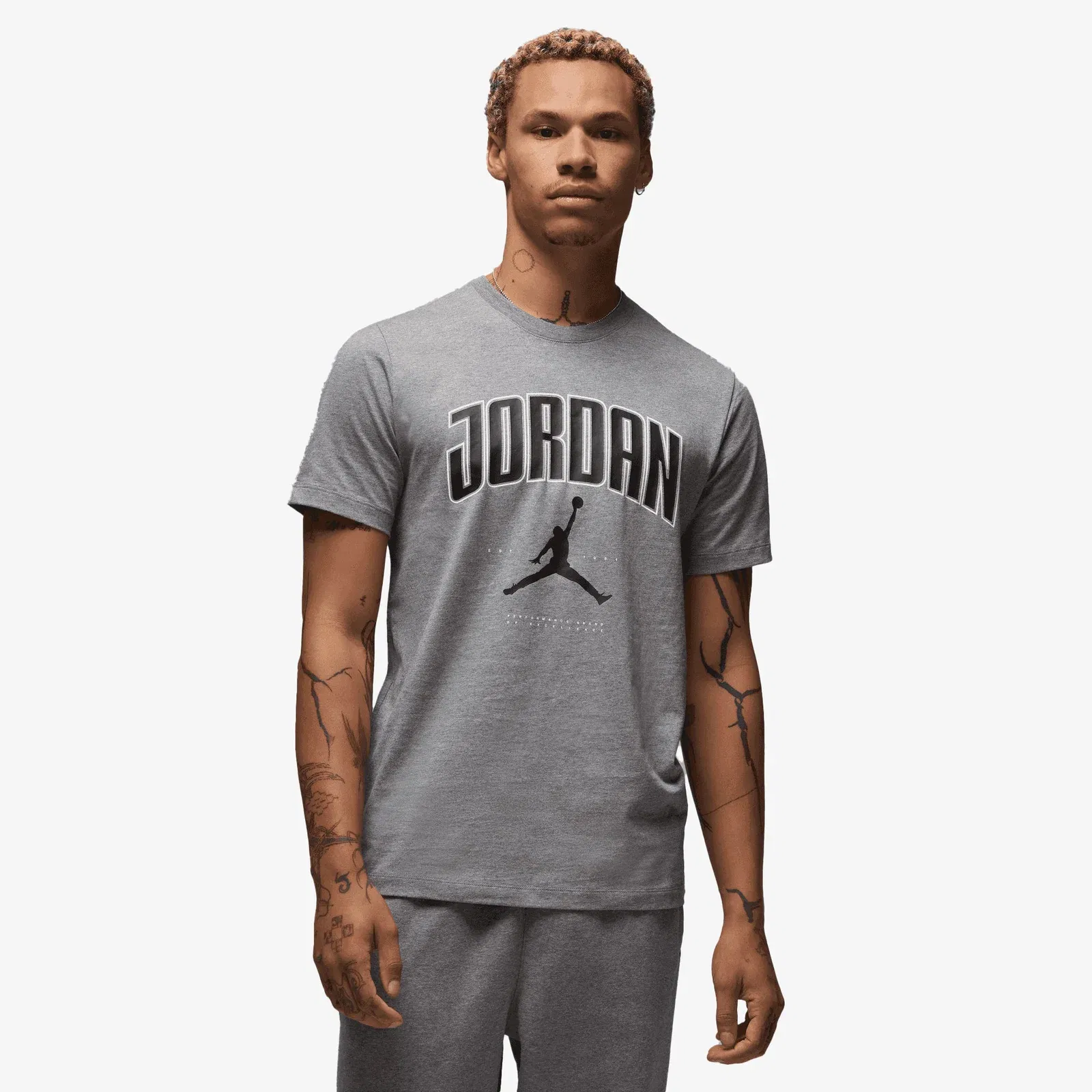 Jordan JORDAN T-SHIRT { CARBON HEATHER/BLACK/BLACK