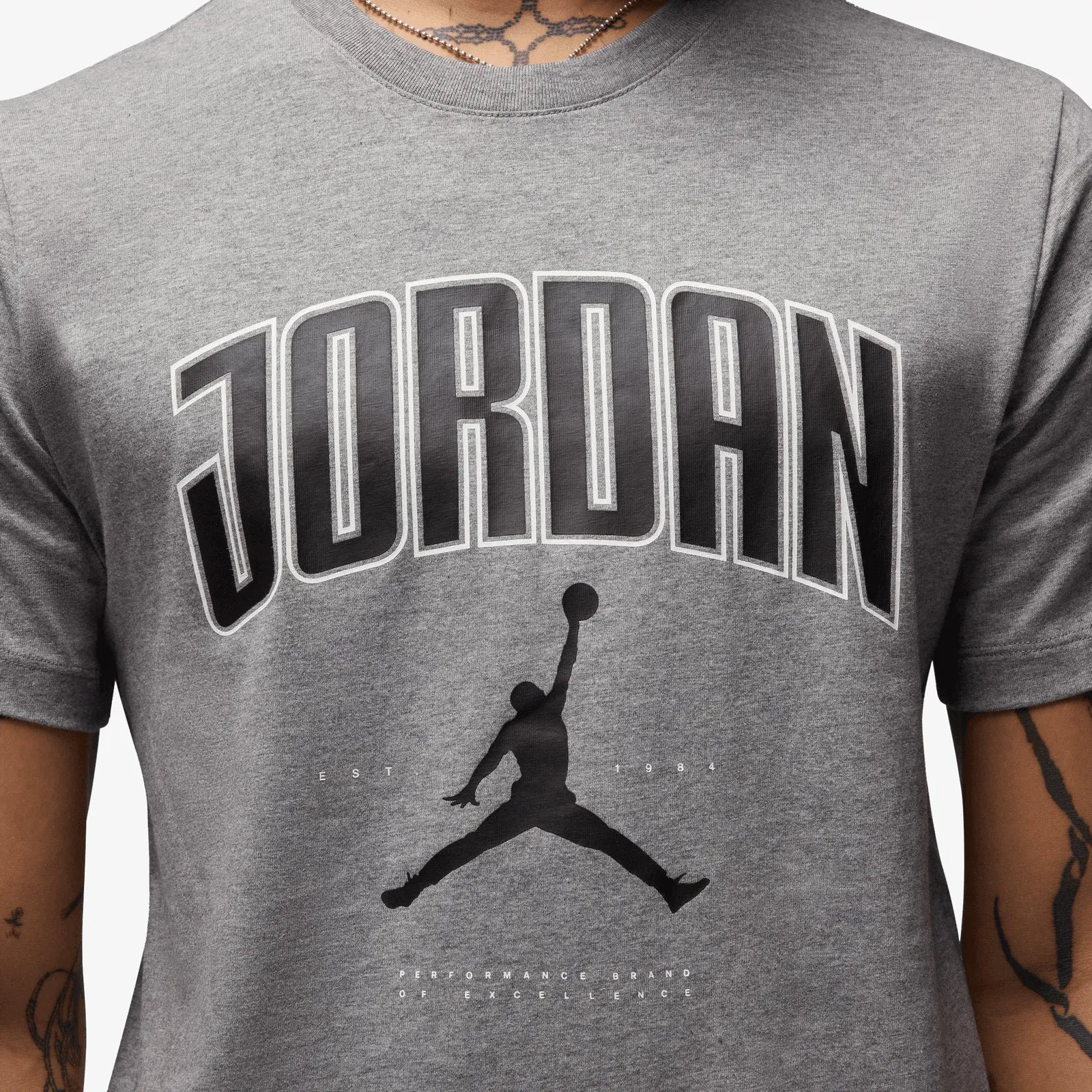 Jordan JORDAN T-SHIRT { CARBON HEATHER/BLACK/BLACK