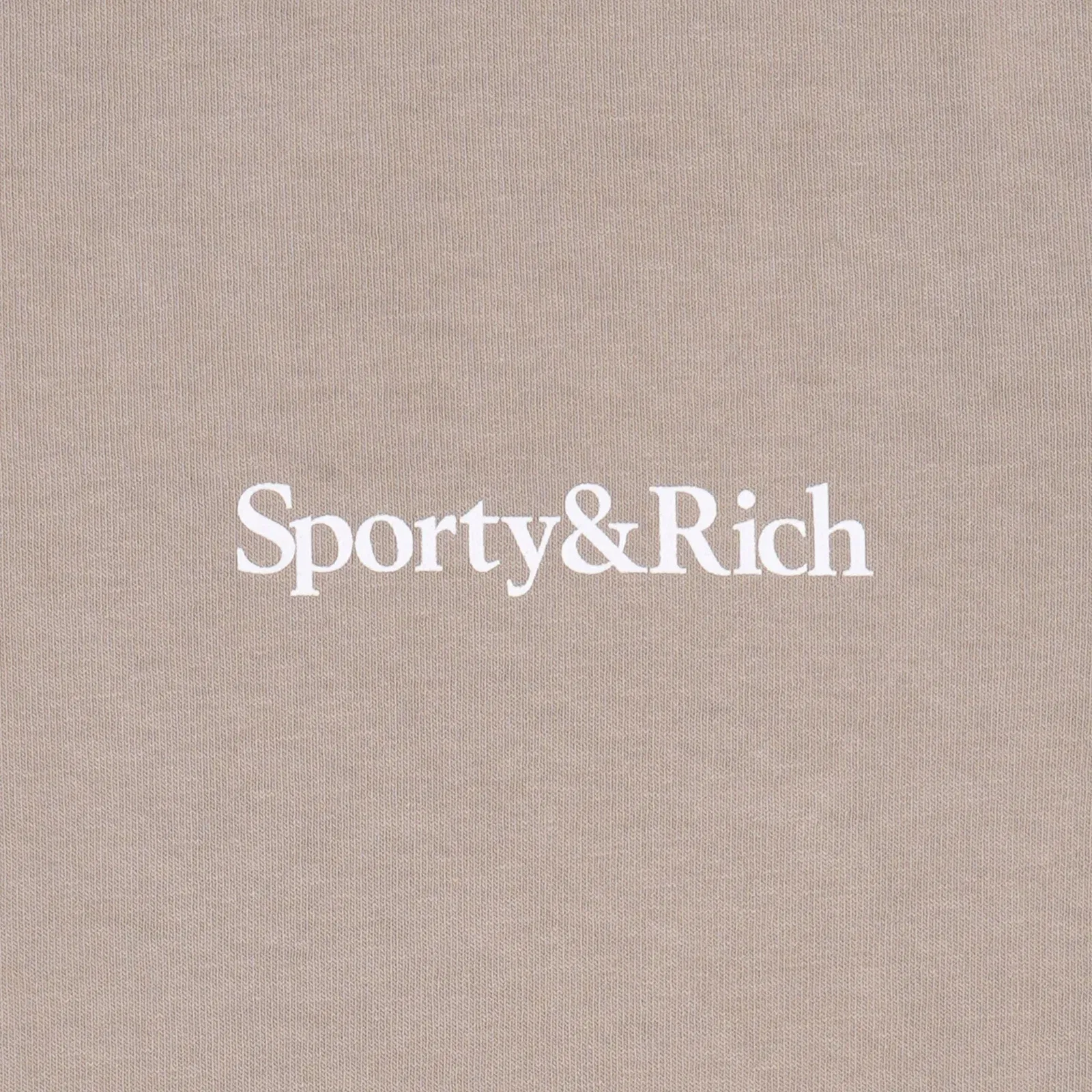 SPORTY & RICH SERIF LOGO EMBROIDERED GYM SHORT { ELEPHANT/WHITE