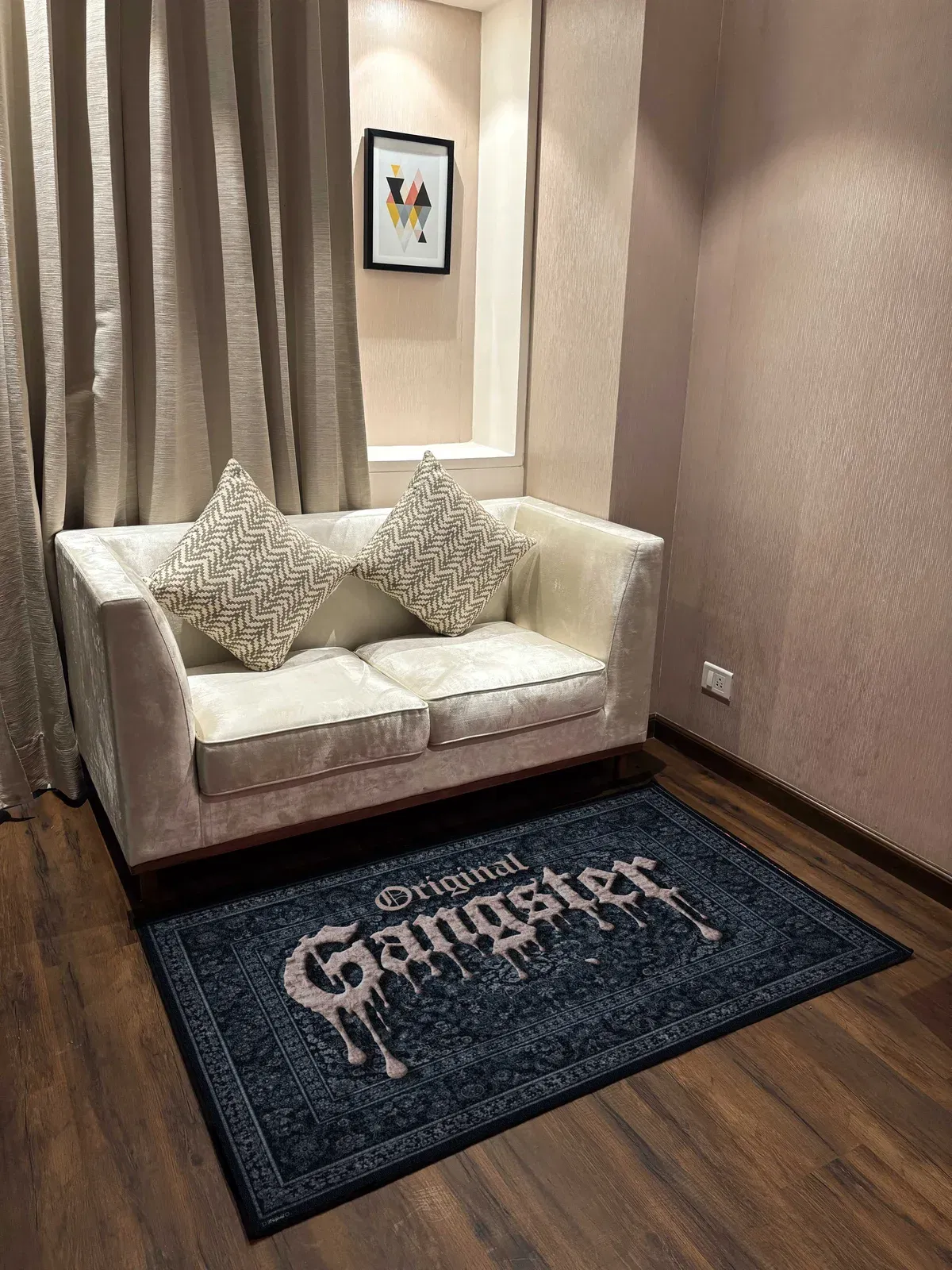 OG Gangster Blue traditional design Washable Custom Rug