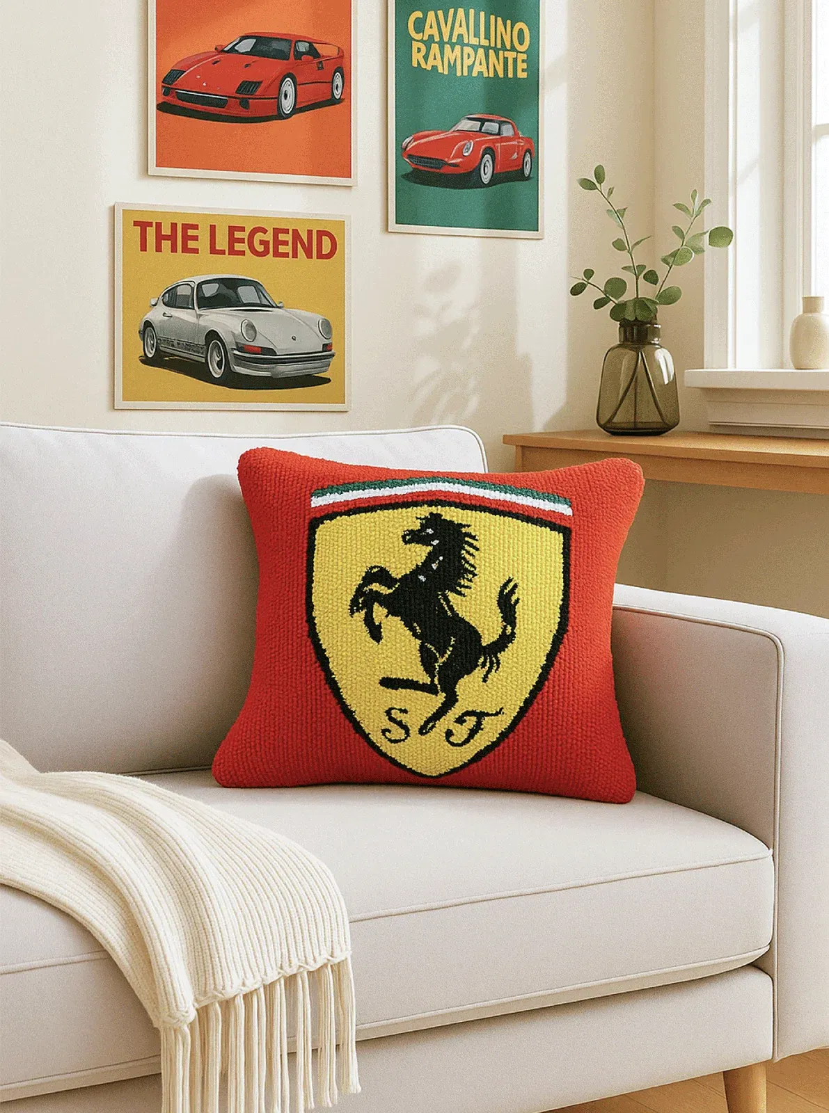Ferrari inspired cushion cover