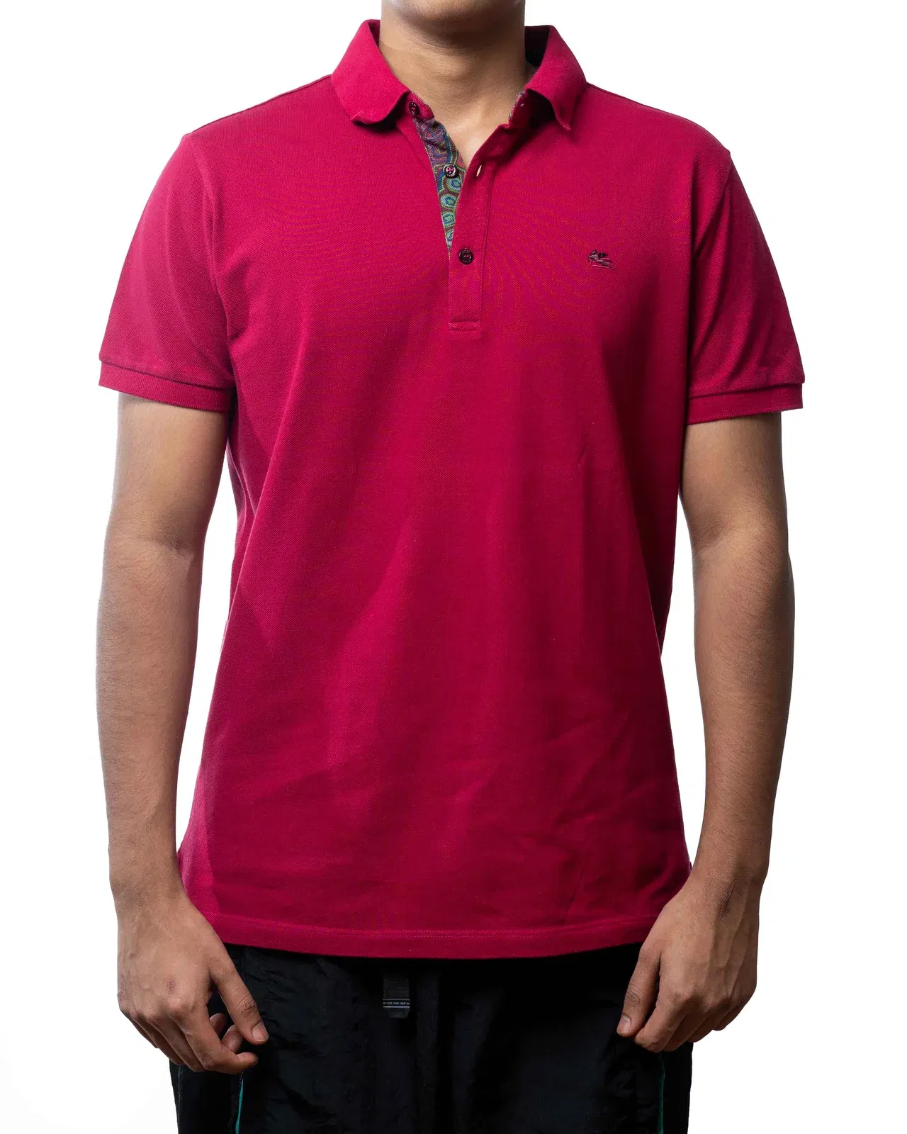 Etro Men Burgundy Polo T-shirt (XL)