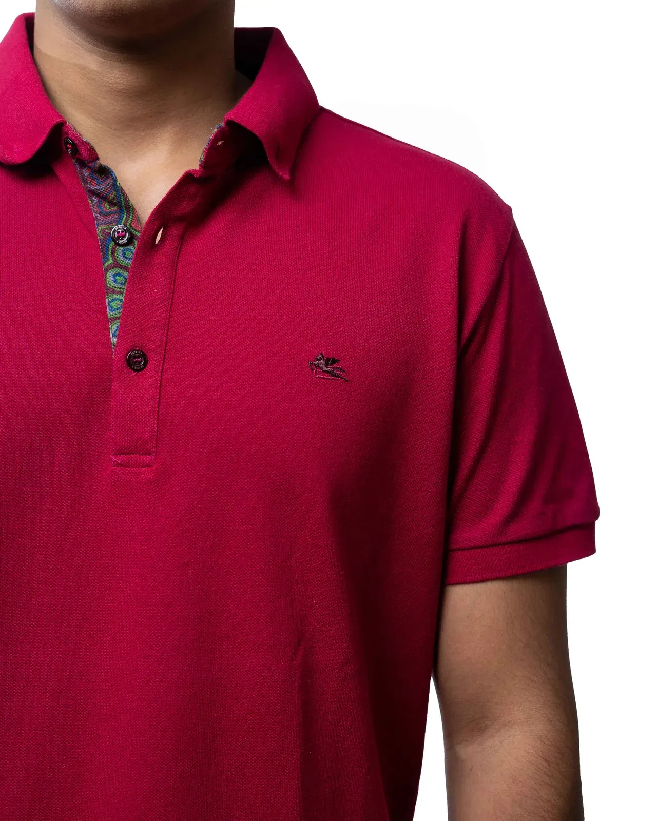 Etro Men Burgundy Polo T-shirt (XL)