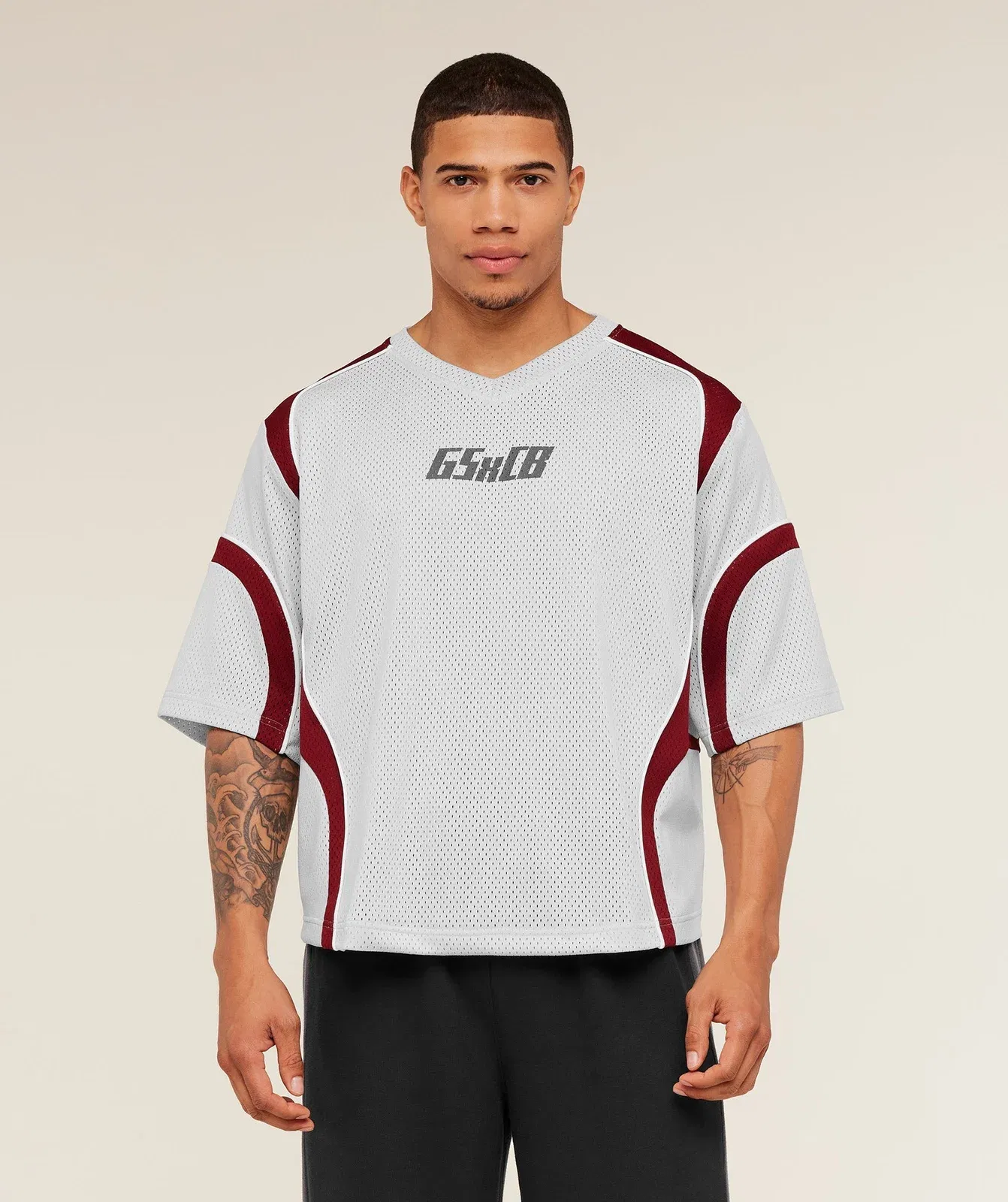 Gymshark Gymshark X Carlos Belcast Mesh Jersey Light Grey