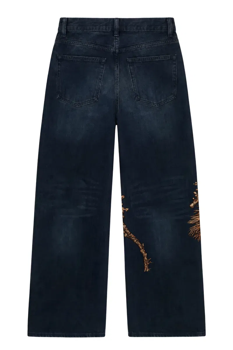 Off Supply Gilded Crane Embroidered Denim — Limited Edition
