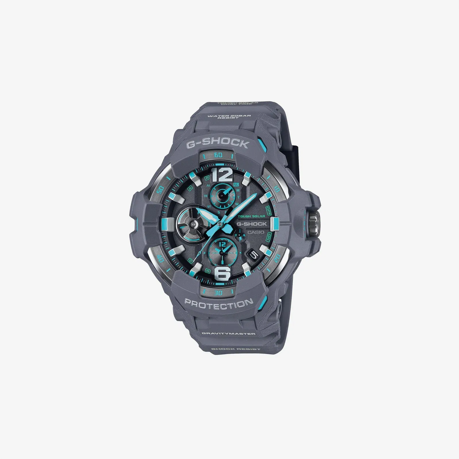 Casio G-Shock GRAVITYMASTER GRB300-8A2 Aviation-Inspired Pilot Watch Bluetooth Tough Solar Dual Time 200M Water Resistant Grey Resin Band Watch