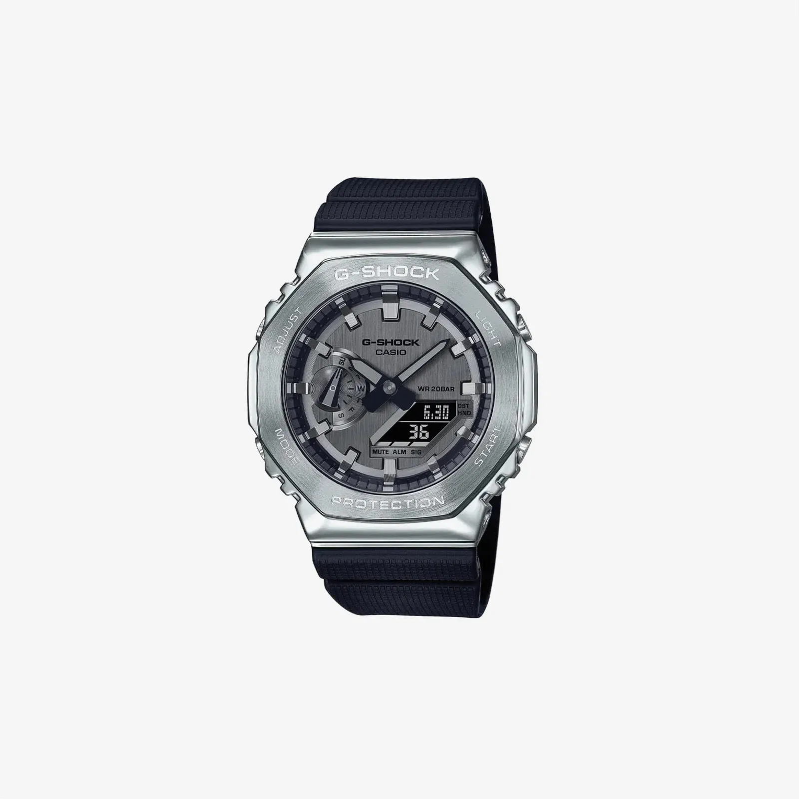 Casio Unisex-Adult, Analog-Digital GM-2100-1AER, Black/White, GM-2100-1AER