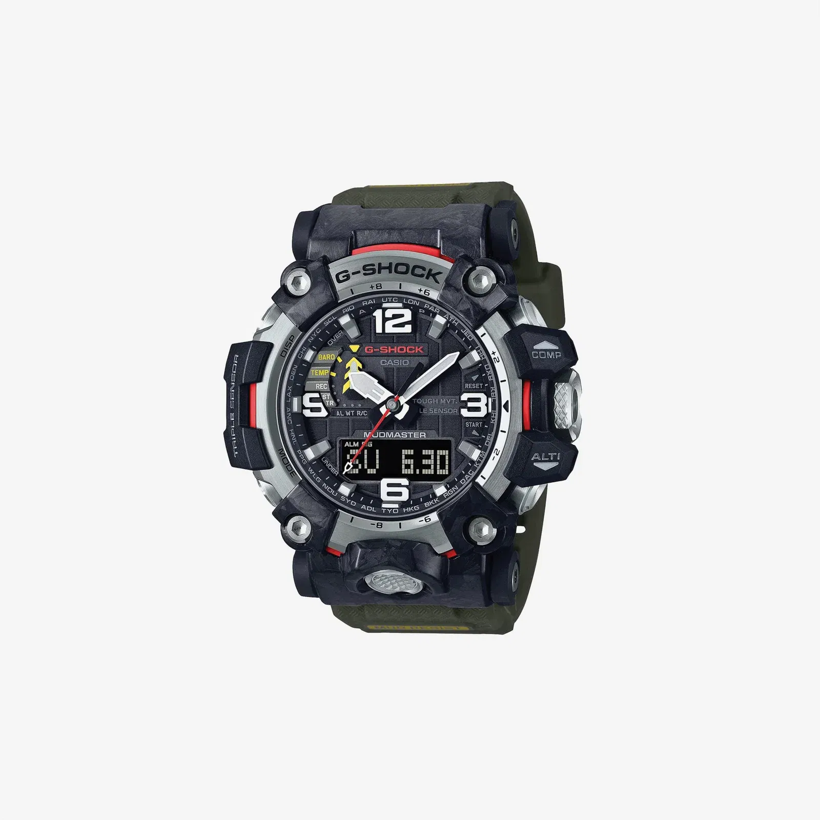 Casio G-Shock GWG-2000-1A3JF Carbon Mudmaster Radio Solar Triple Sensor Analog-Digital Watch