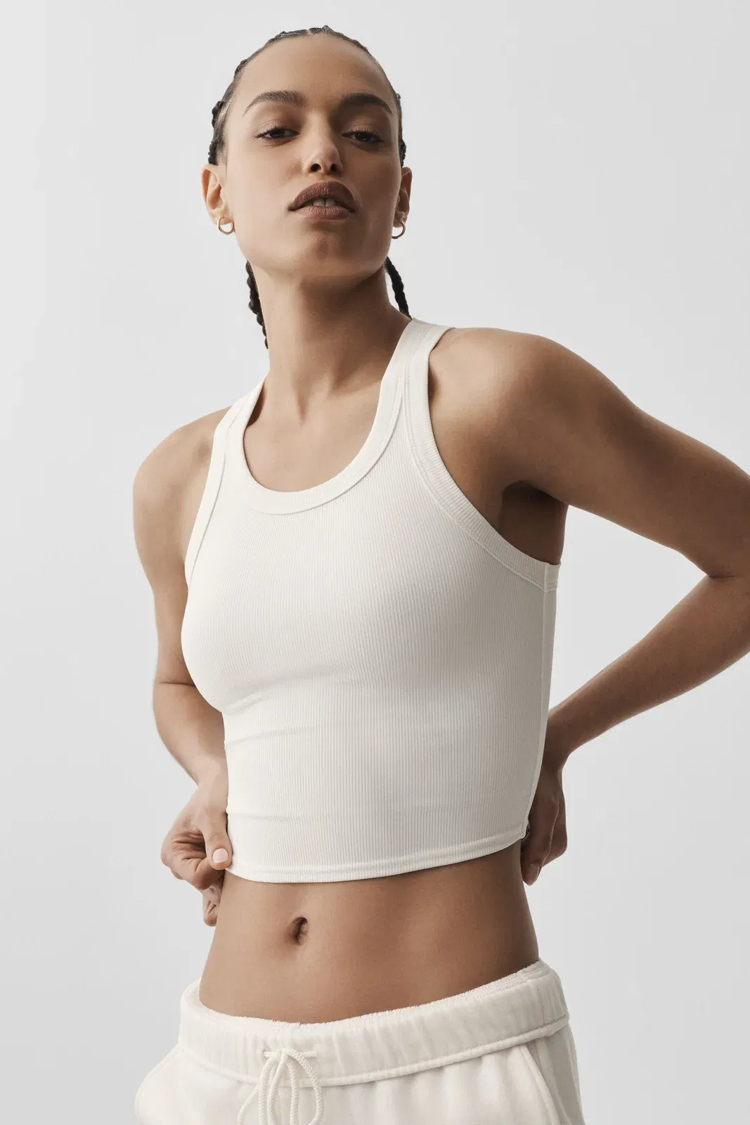 Alo Yoga Goddess Ribbed Go-To Tank - Ivory
