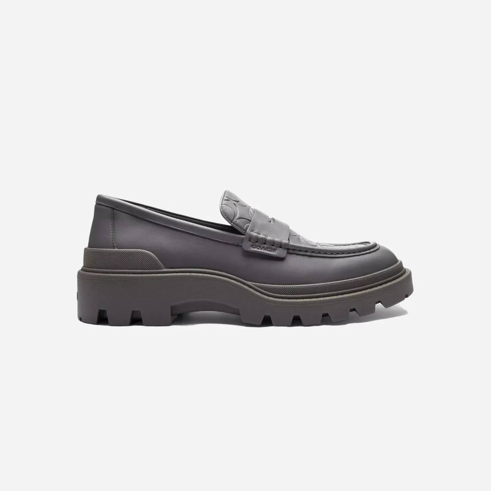 Coach Loafer With Signature Print Charcoal