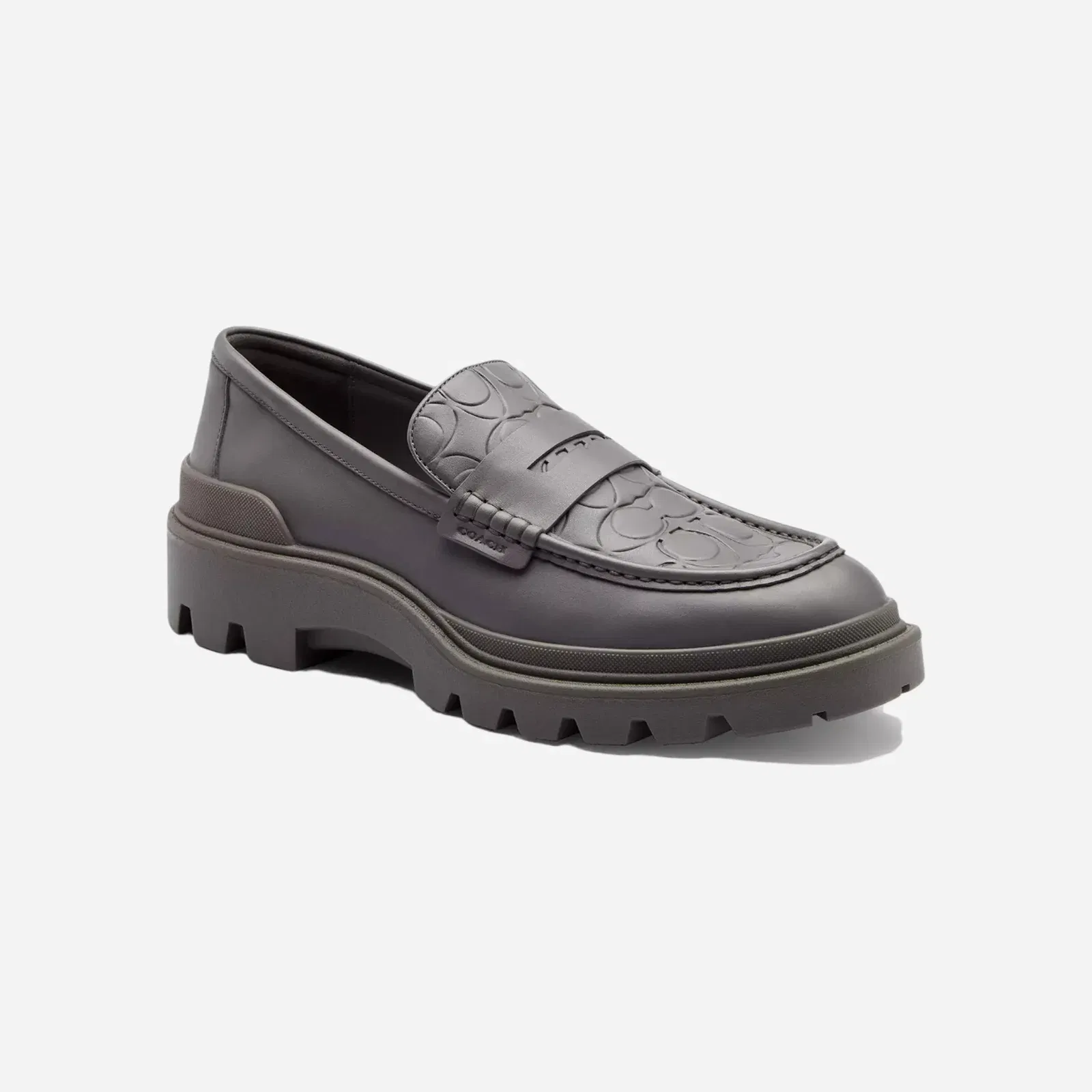 Coach Loafer With Signature Print Charcoal