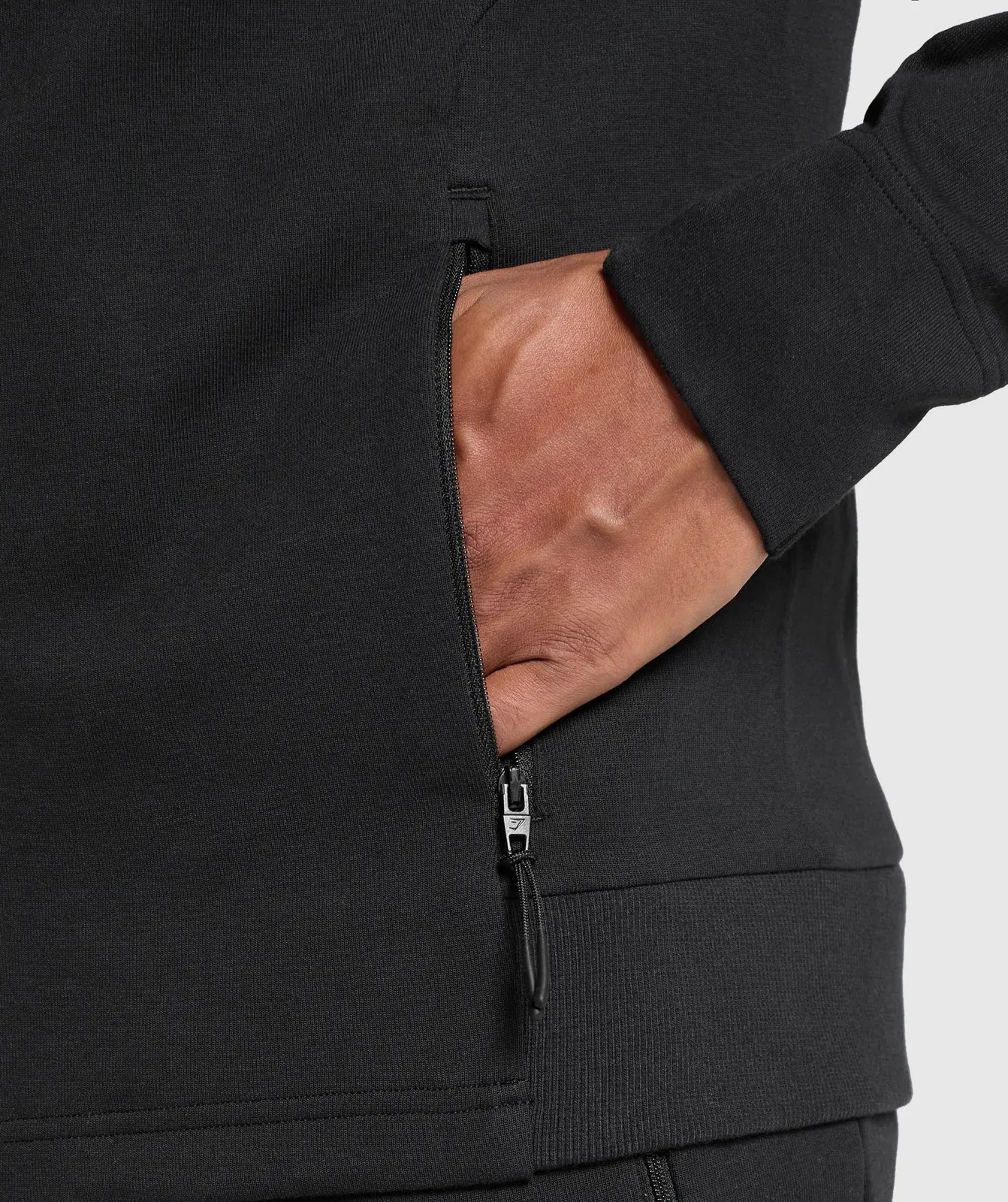 Gymshark Interlock Tech Zip Up Hoodie - Black