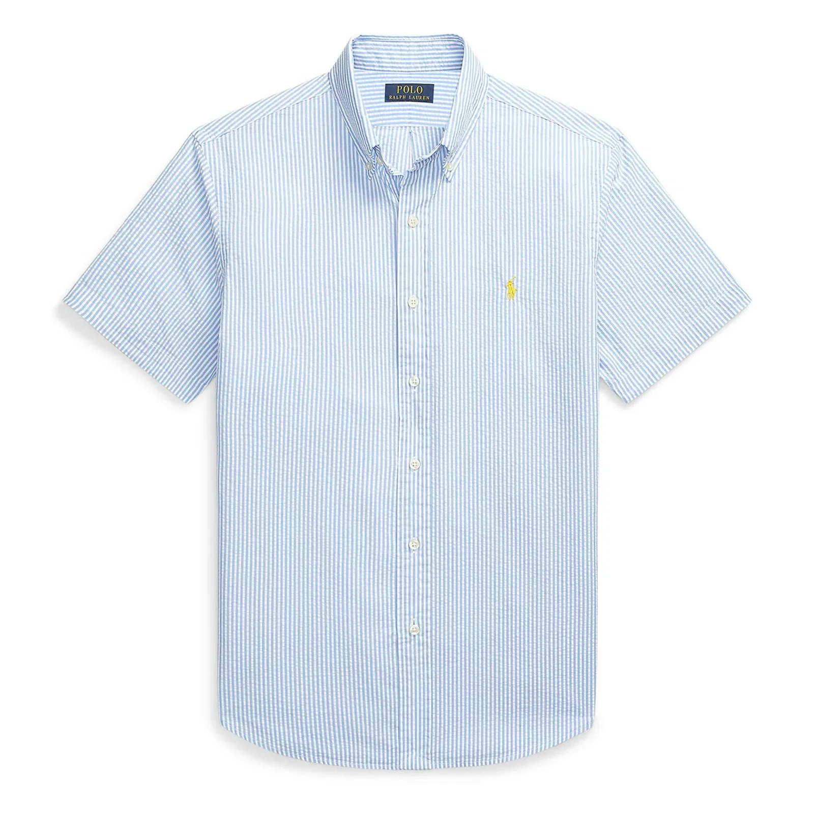 Striped Seersucker Short-Sleeve Shirt