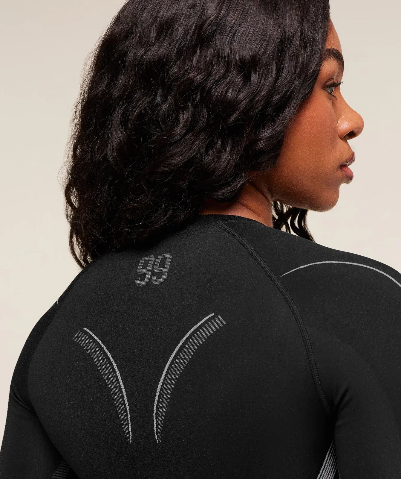 Gymshark x Analis Seamless Long Sleeve Crop Top - Black/Silver Grey