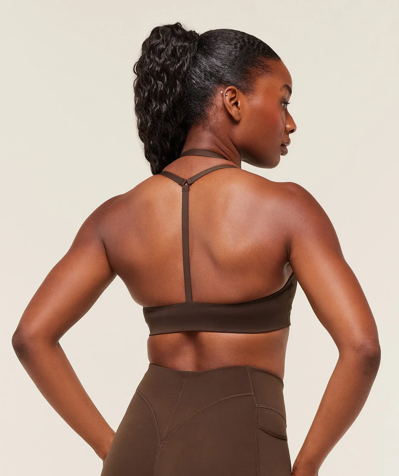Gymshark Reps T Back Sports Bra - Archive Brown