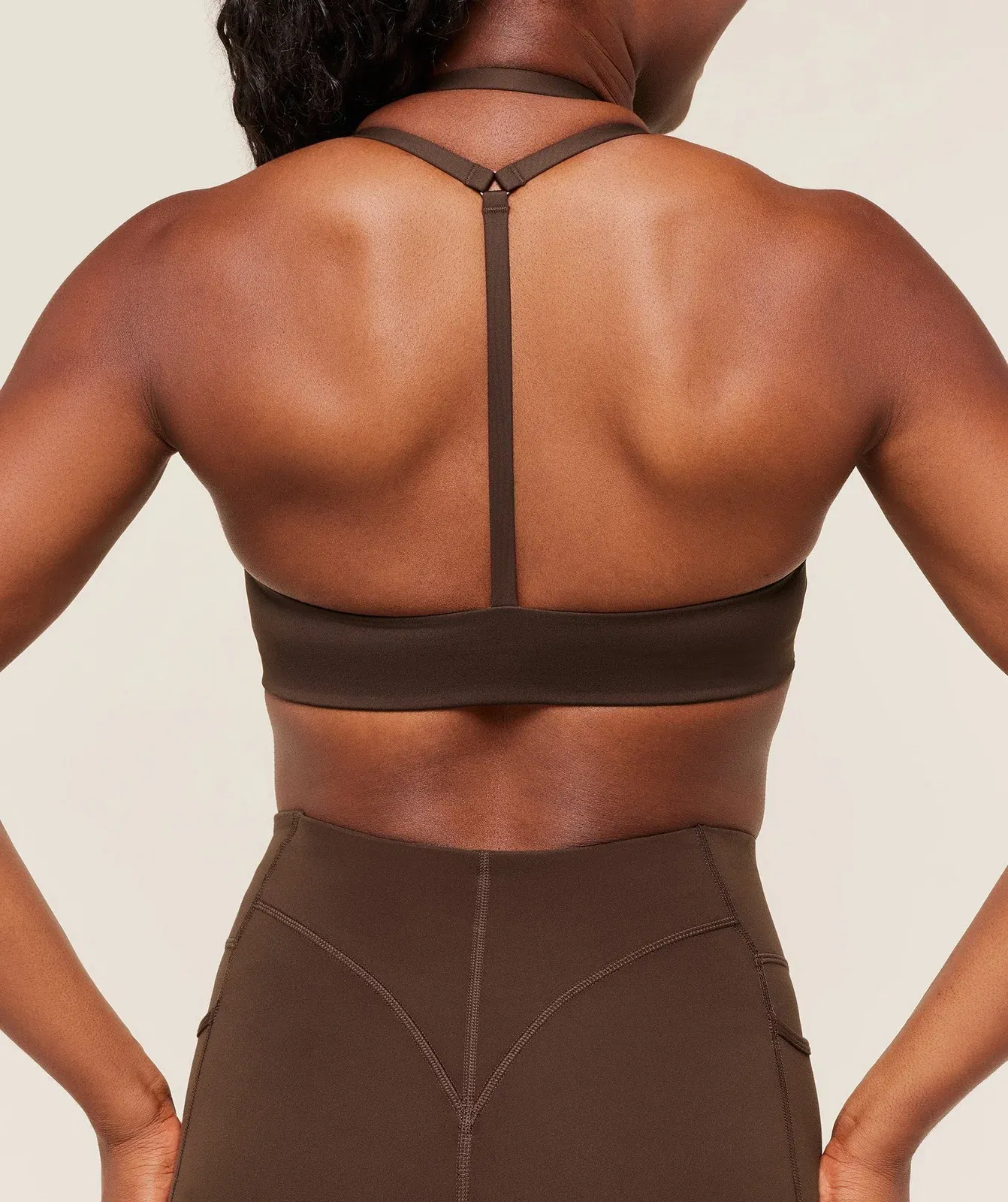 Gymshark Reps T Back Sports Bra - Archive Brown