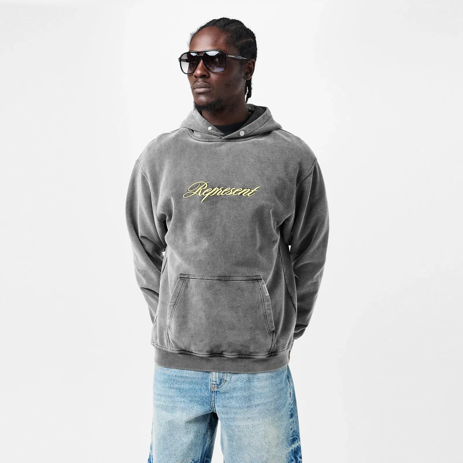 Script Cotton Long Sleeve Over the Head Hoodie