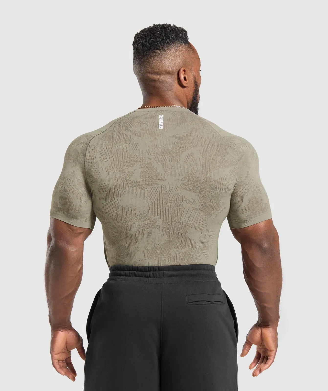 Gymshark Geo Seamless T-Shirt - Linen Brown/Camo Brown