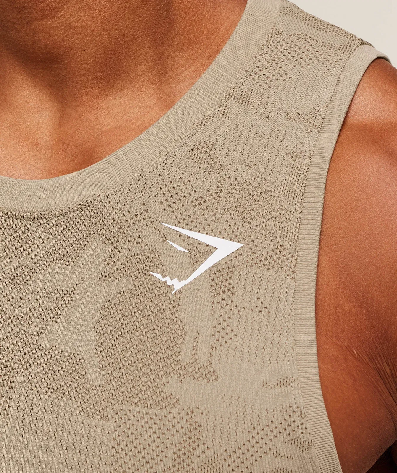 Gymshark Geo Seamless Tank - Cement Brown/Soul Brown