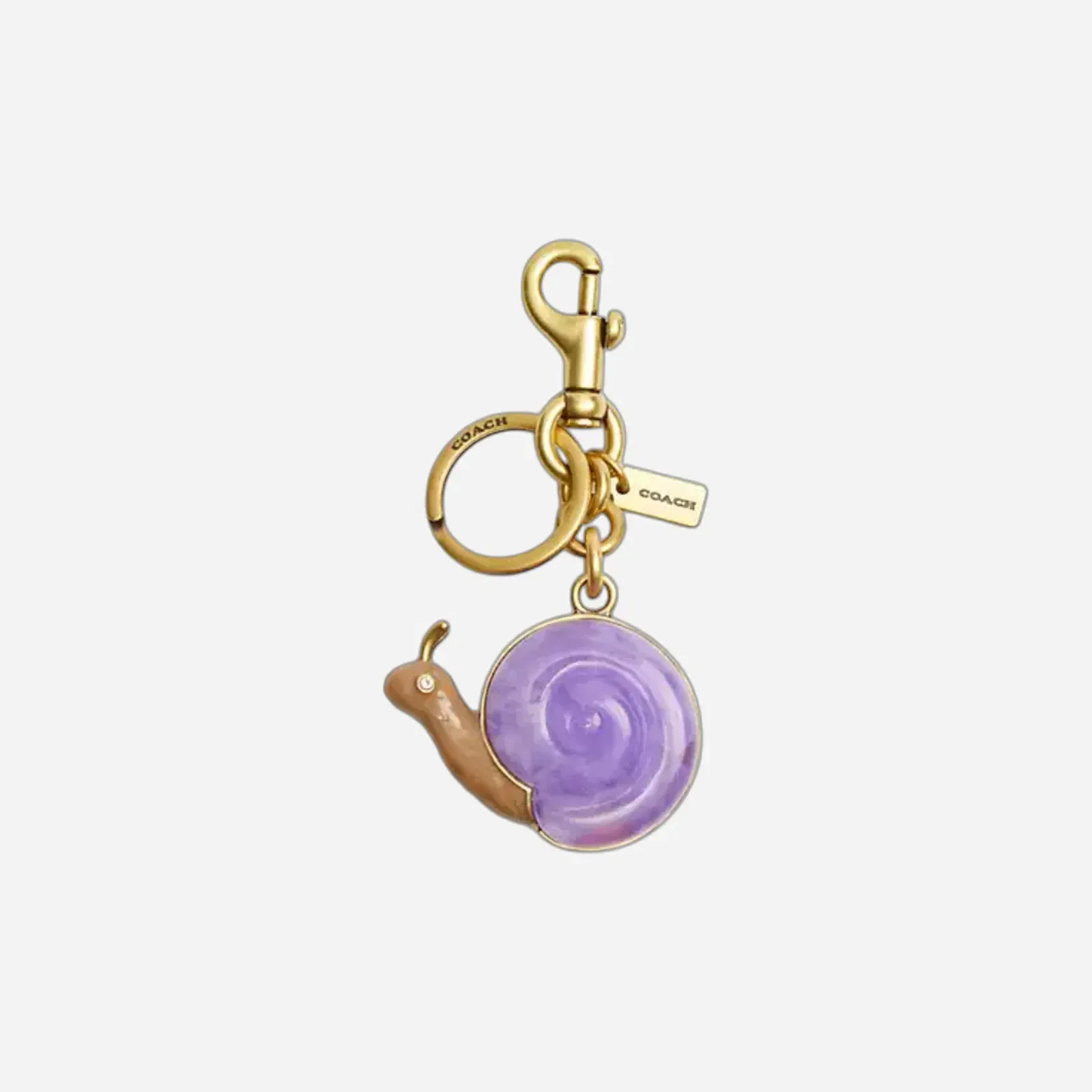 Coach Snail Bag Charm Brass-Purple Multi