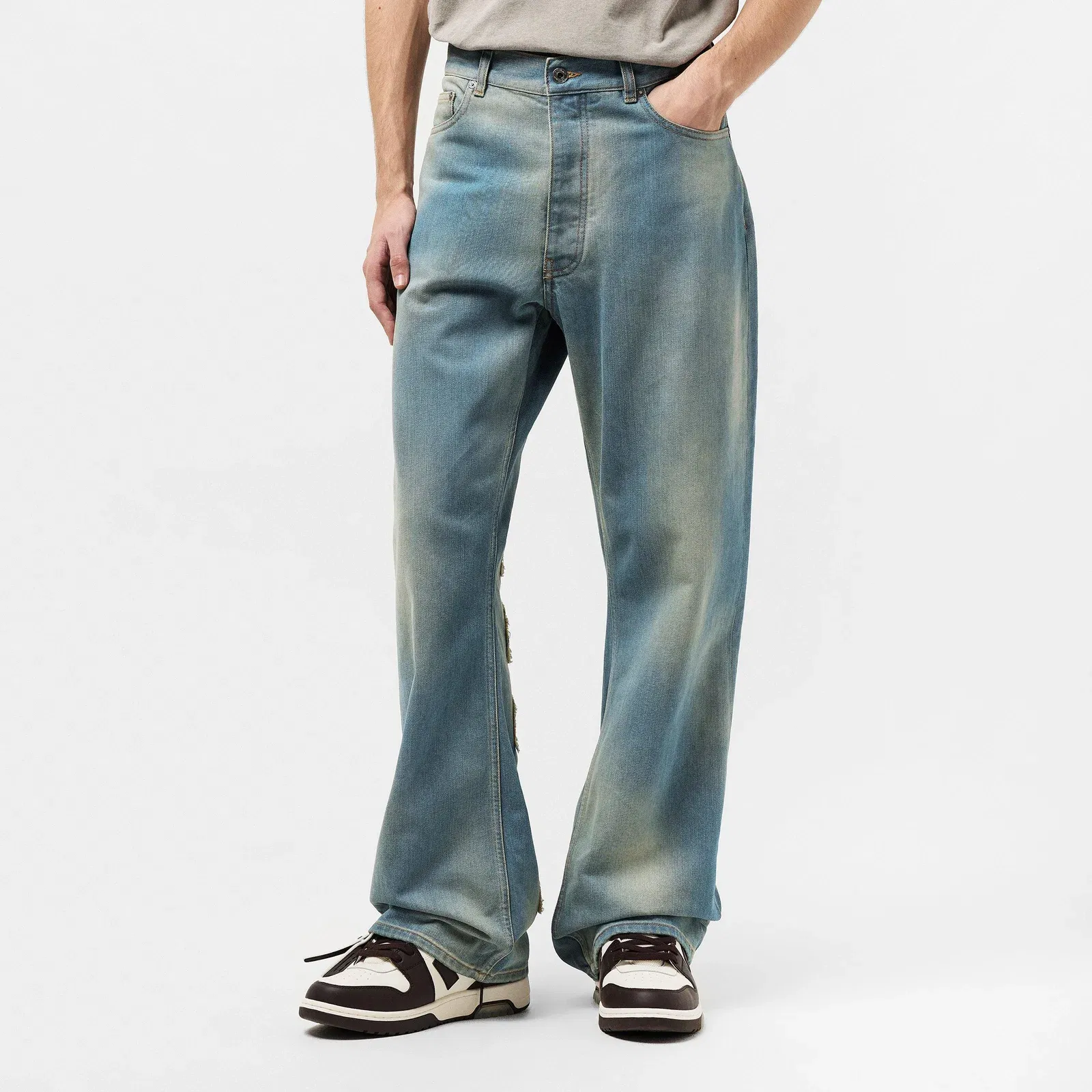 Patch Wide Leg Jeans