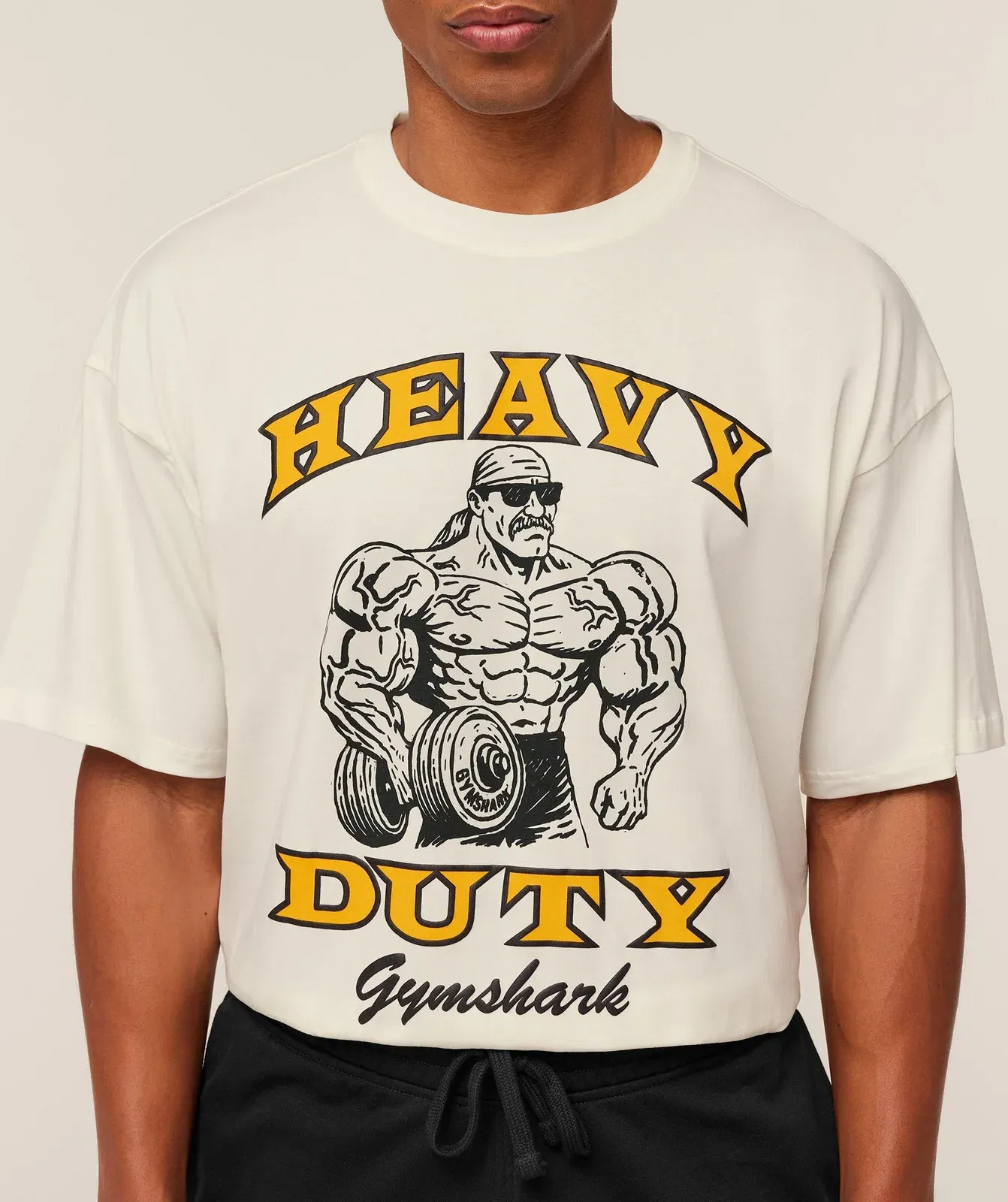 Gymshark Heavy Duty Bro Graphic T-Shirt - GS Soft White