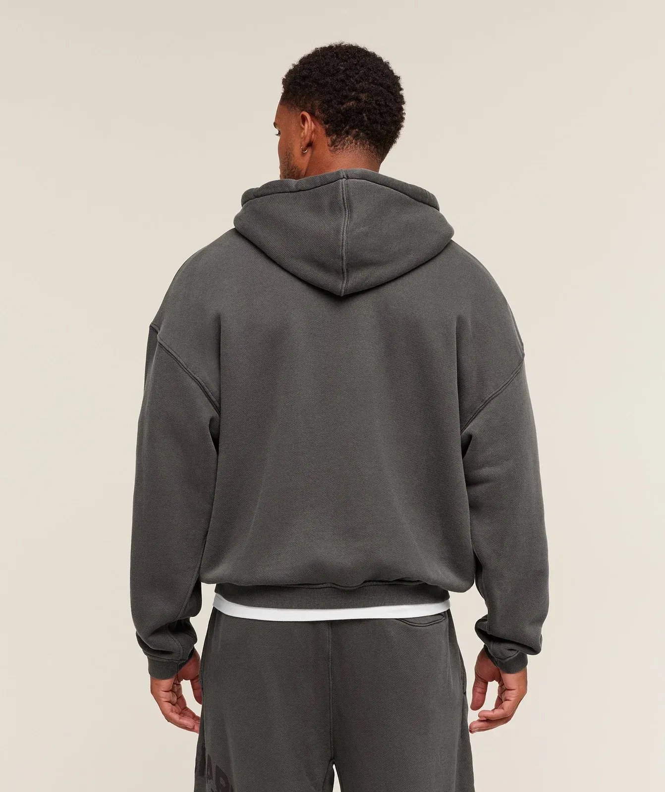 Gymshark Collegiate Washed Zip Up Hoodie - Asphalt Grey
