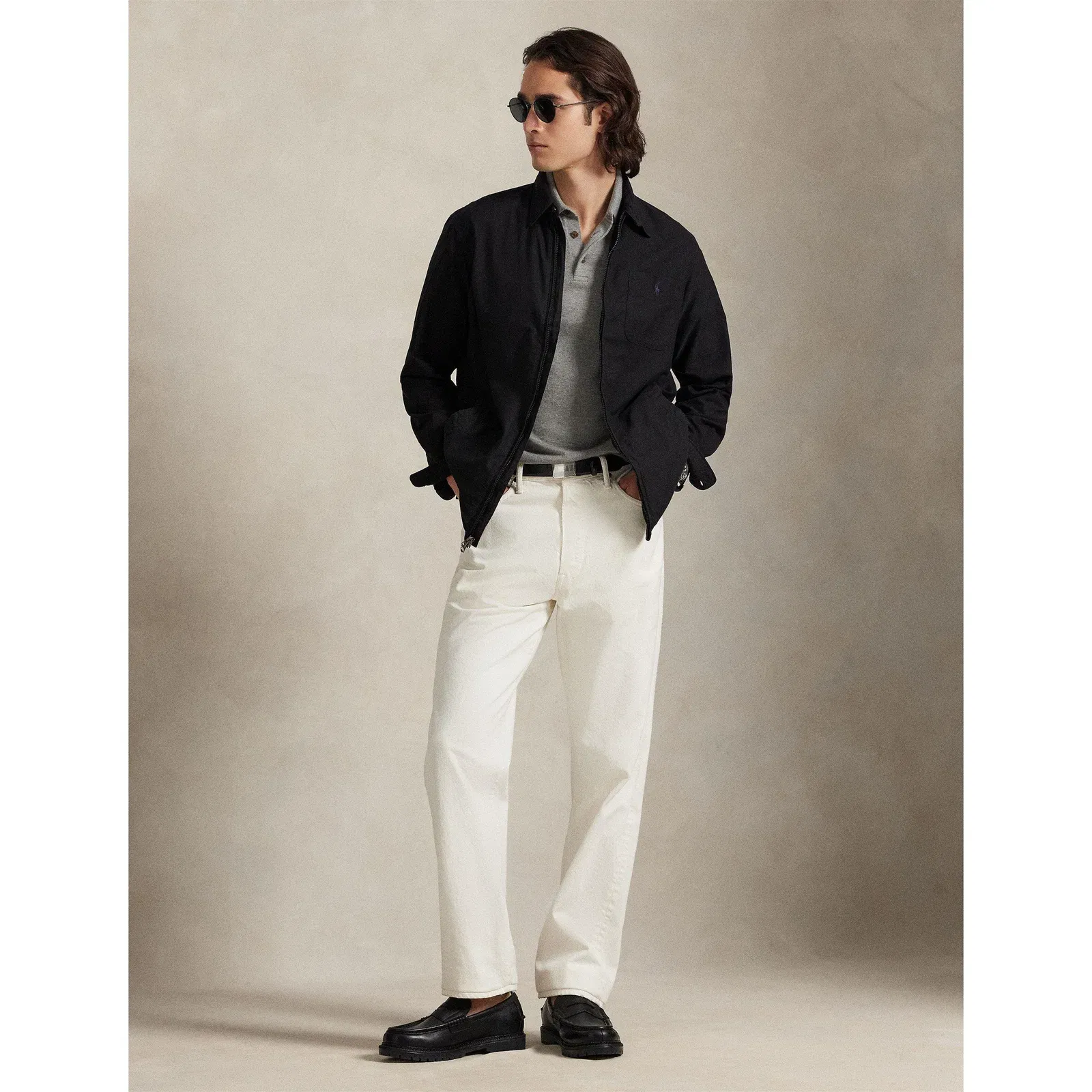 Garment Dye Cotton Long Sleeve Full Zip Overshirt