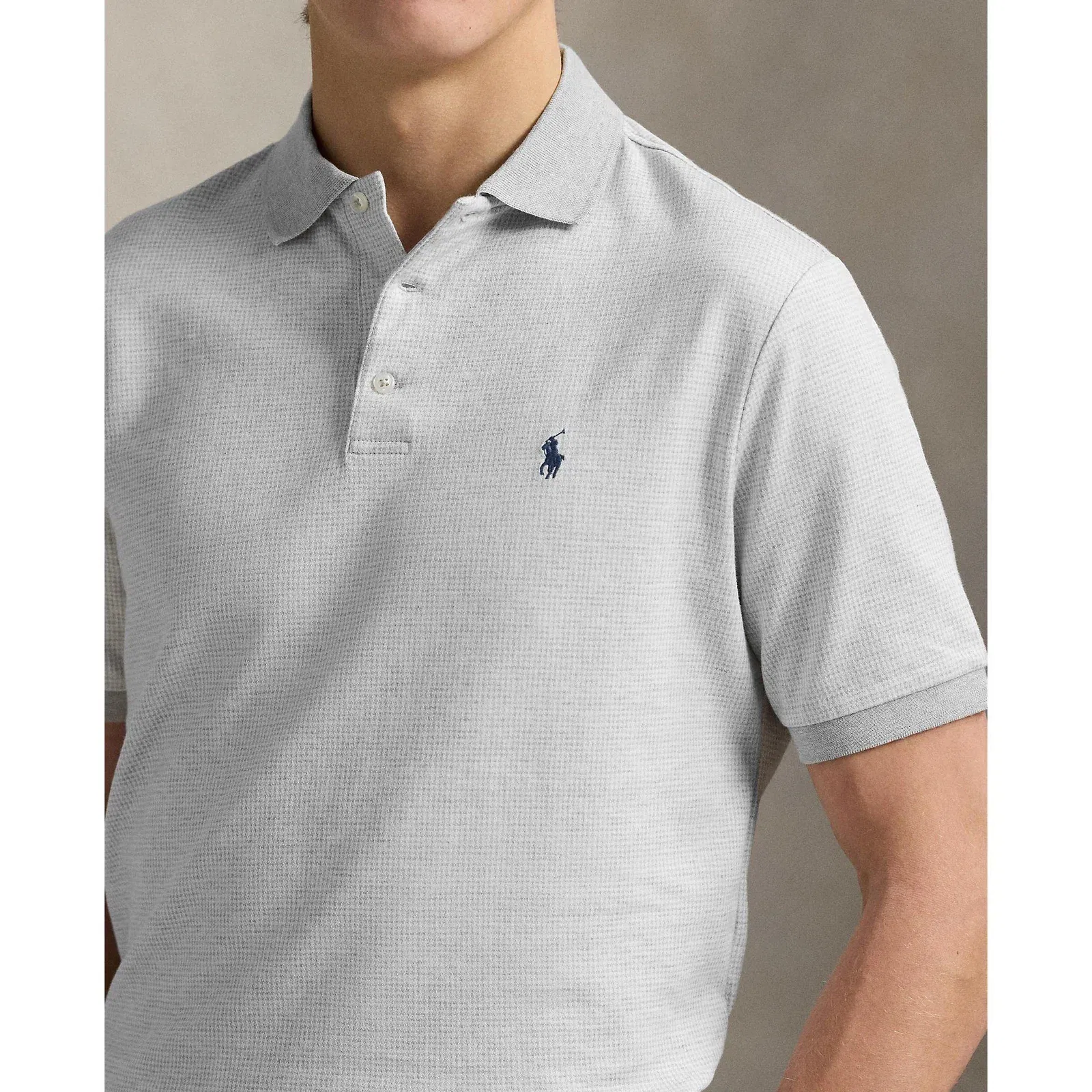 Houndstooth Short-Sleeve Polo Shirt
