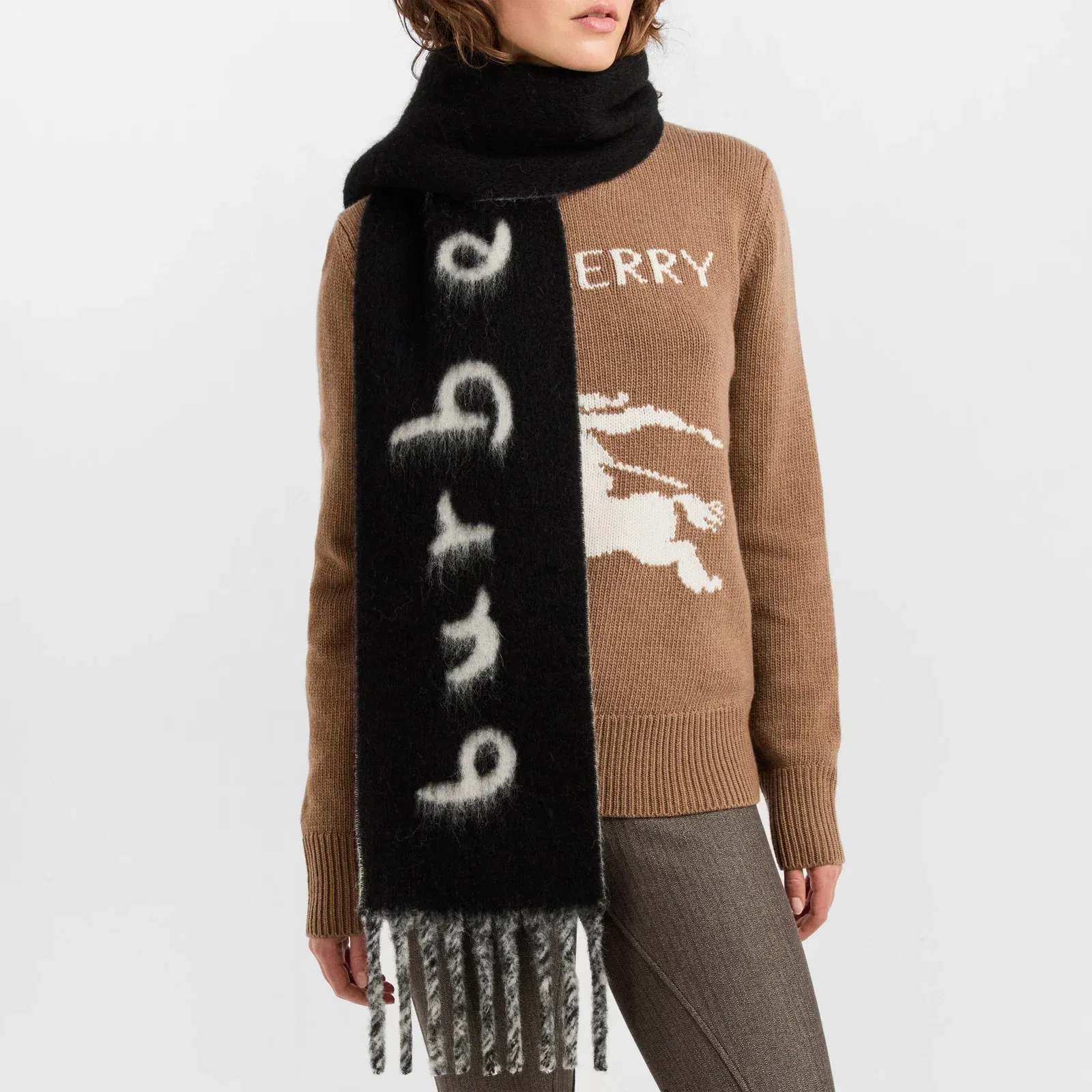 Burb Text Soft Knitted Scarf
