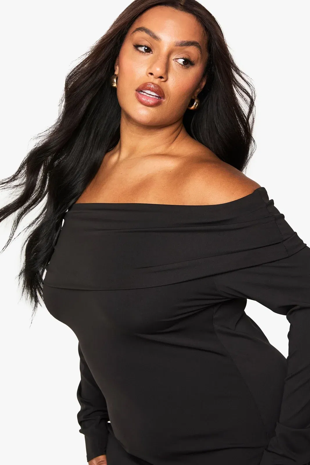 Plus sculpt bardot mini dress