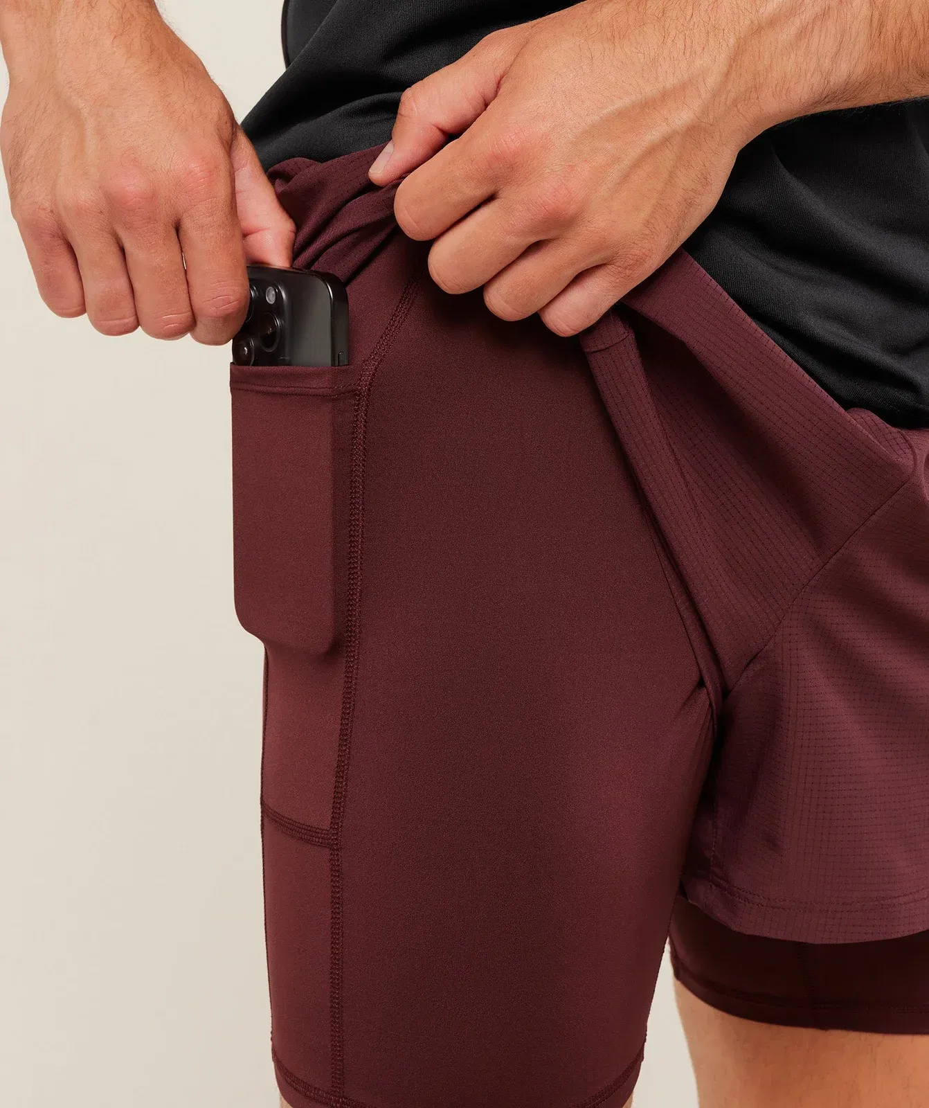 Gymshark Running 4" 2in1 Shorts - Rich Maroon