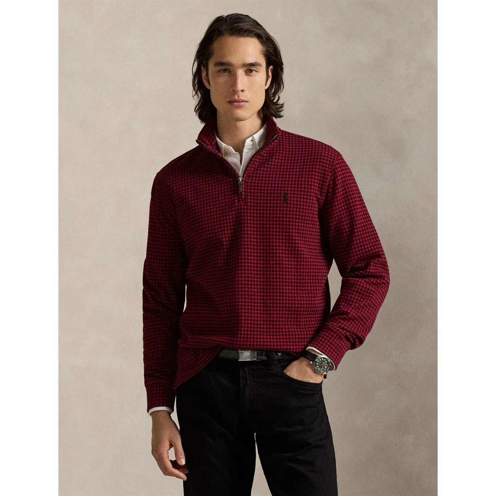Plaid Estate 1/4 Zip Sweatshirt
