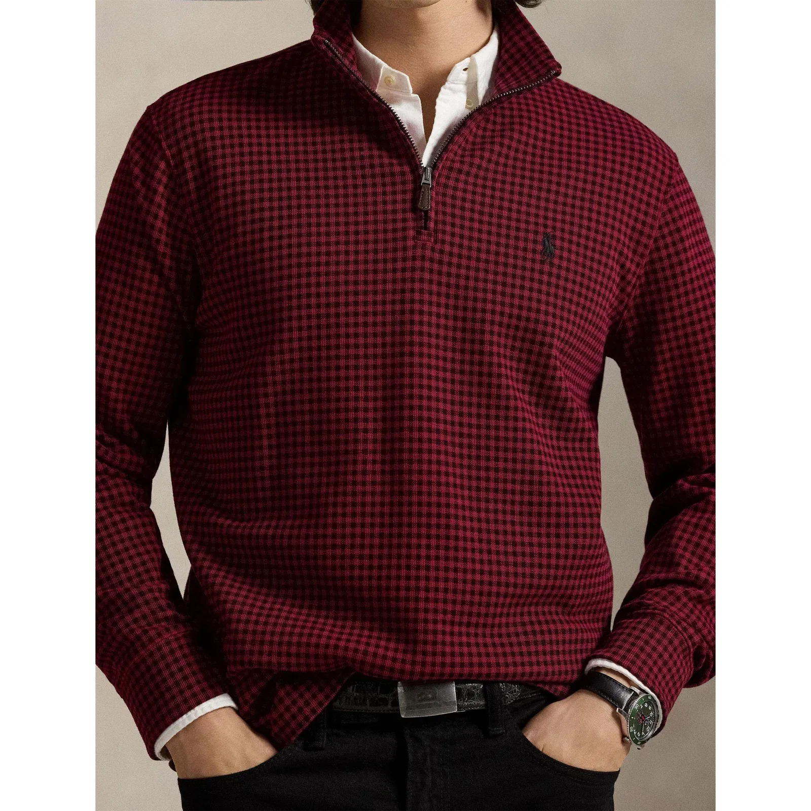 Plaid Estate 1/4 Zip Sweatshirt