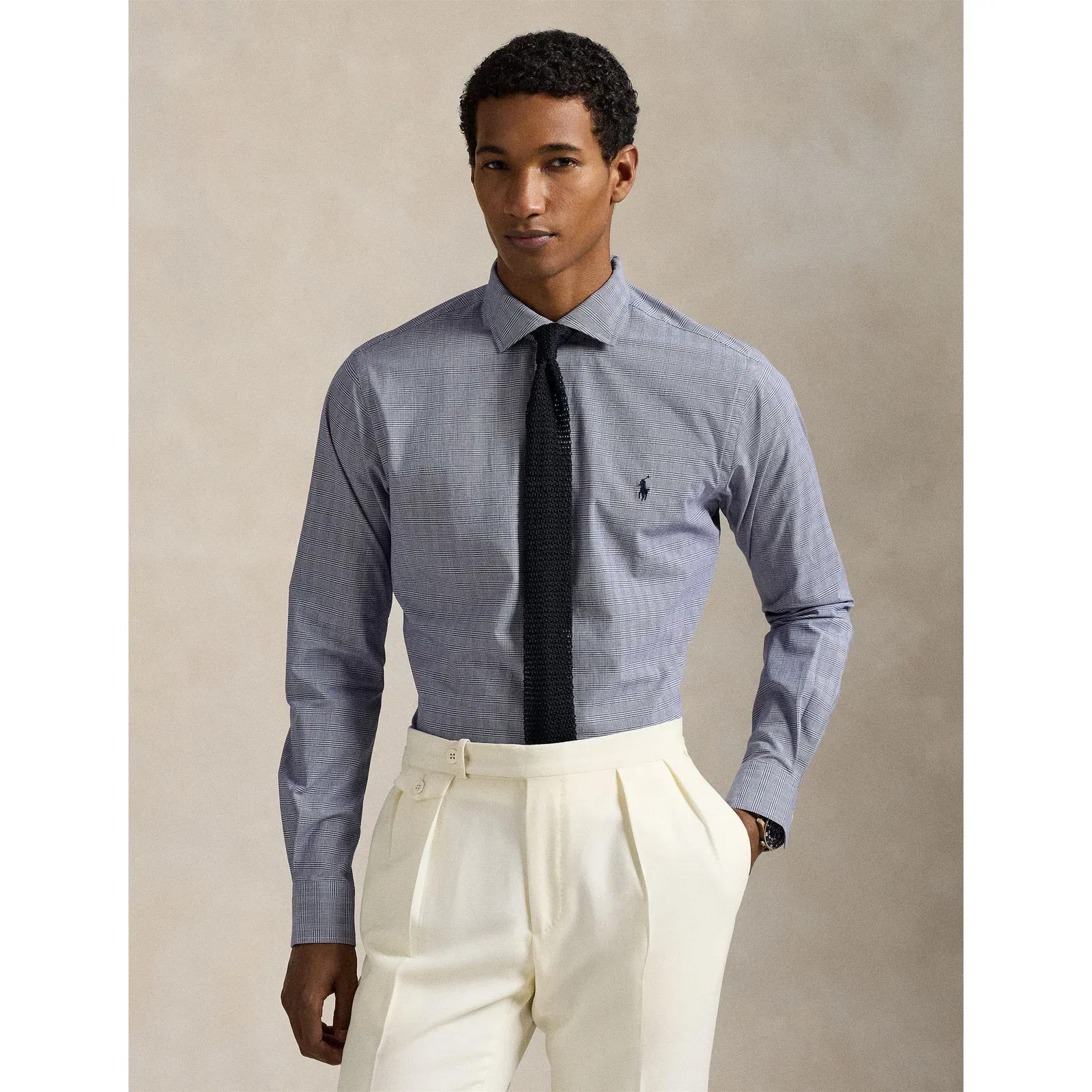 Poplin Check Long-Sleeve Patterned Shirt