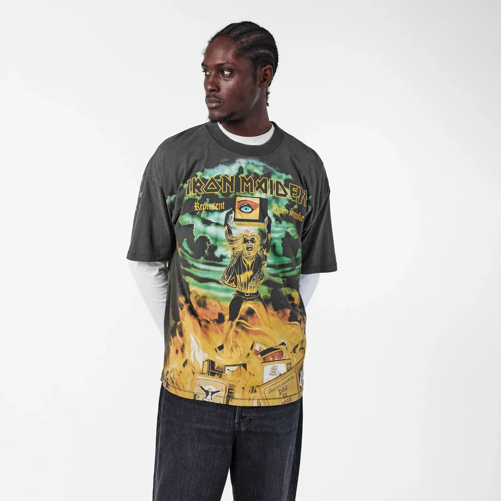 x Iron Maiden Holy Smoke Bold Fashion Metal Fusion T-Shirt