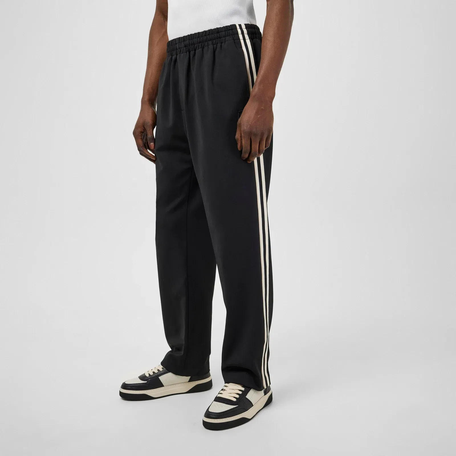 Rep Stripe Cotton Open Hem Tracksuit Joggers