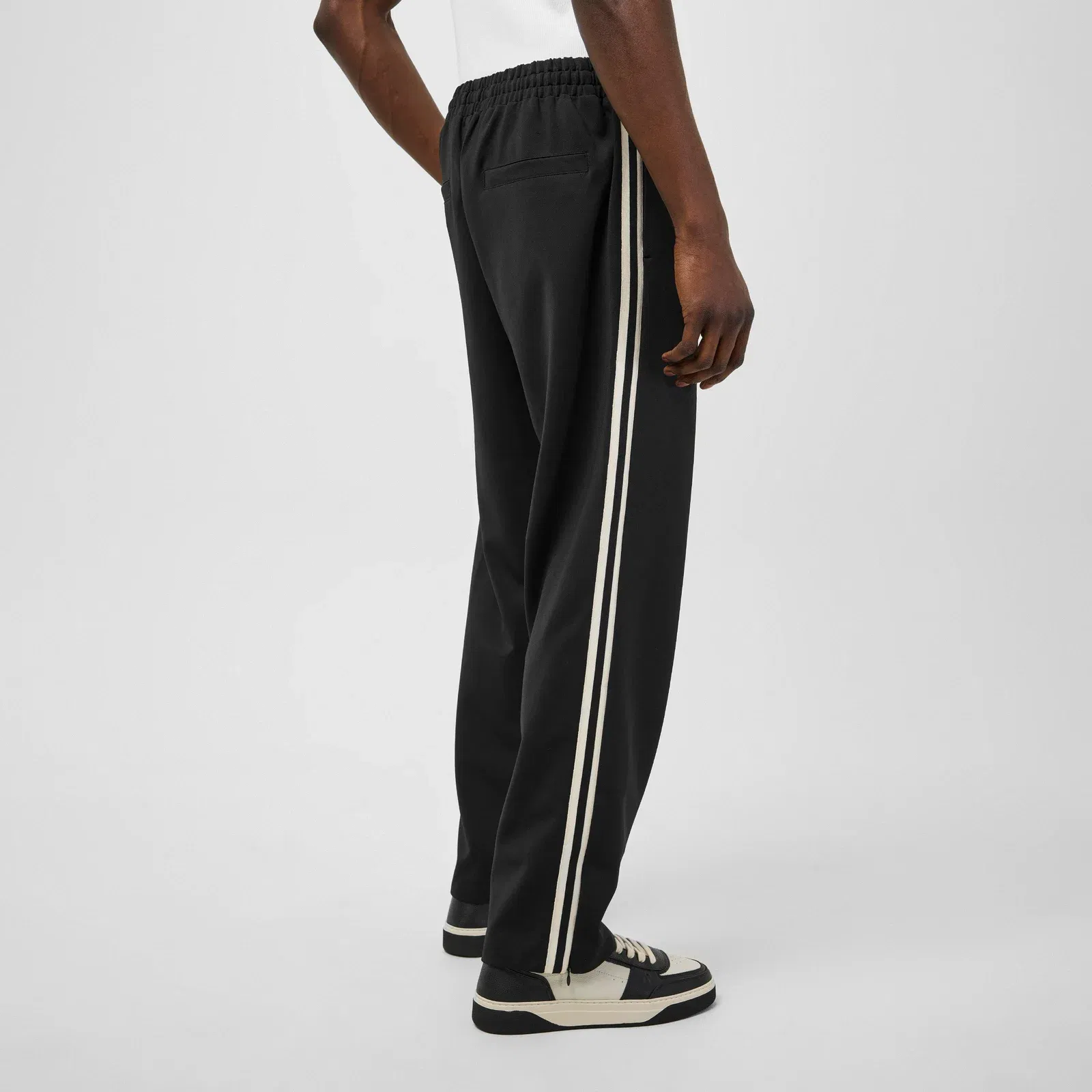 Rep Stripe Cotton Open Hem Tracksuit Joggers