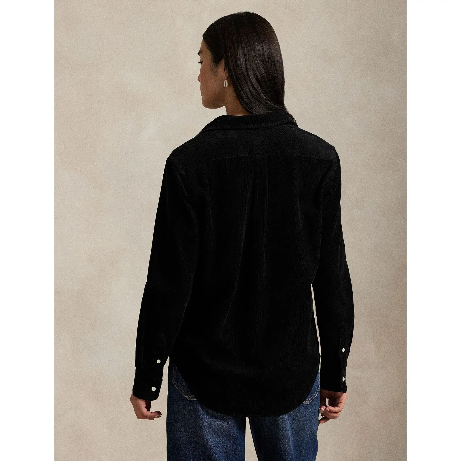 Cord Long-Sleeve Plain Shirt