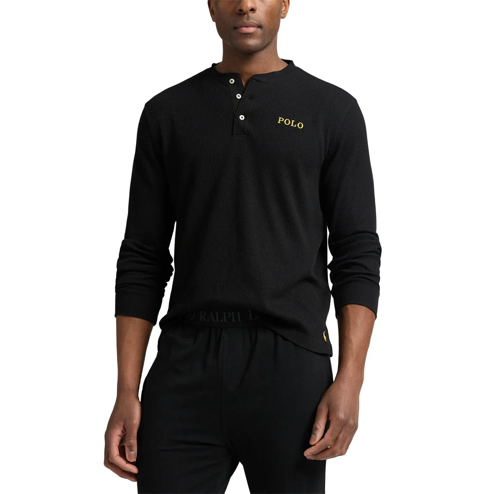 Waffle Henley Long Sleeve T-Shirt